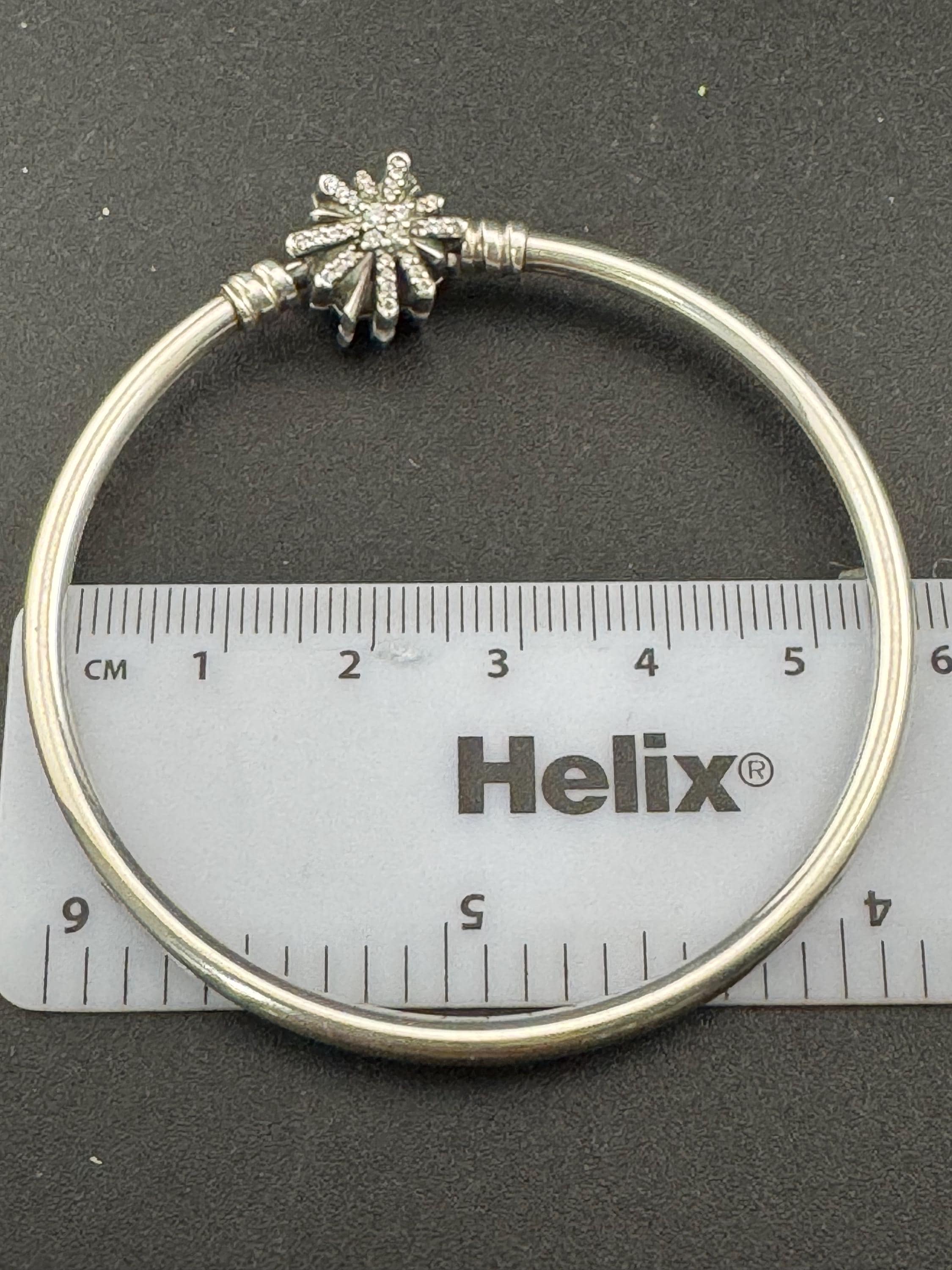 Genuine PANDORA 597763CZ13 Firework CZ sterling silver opening bangle