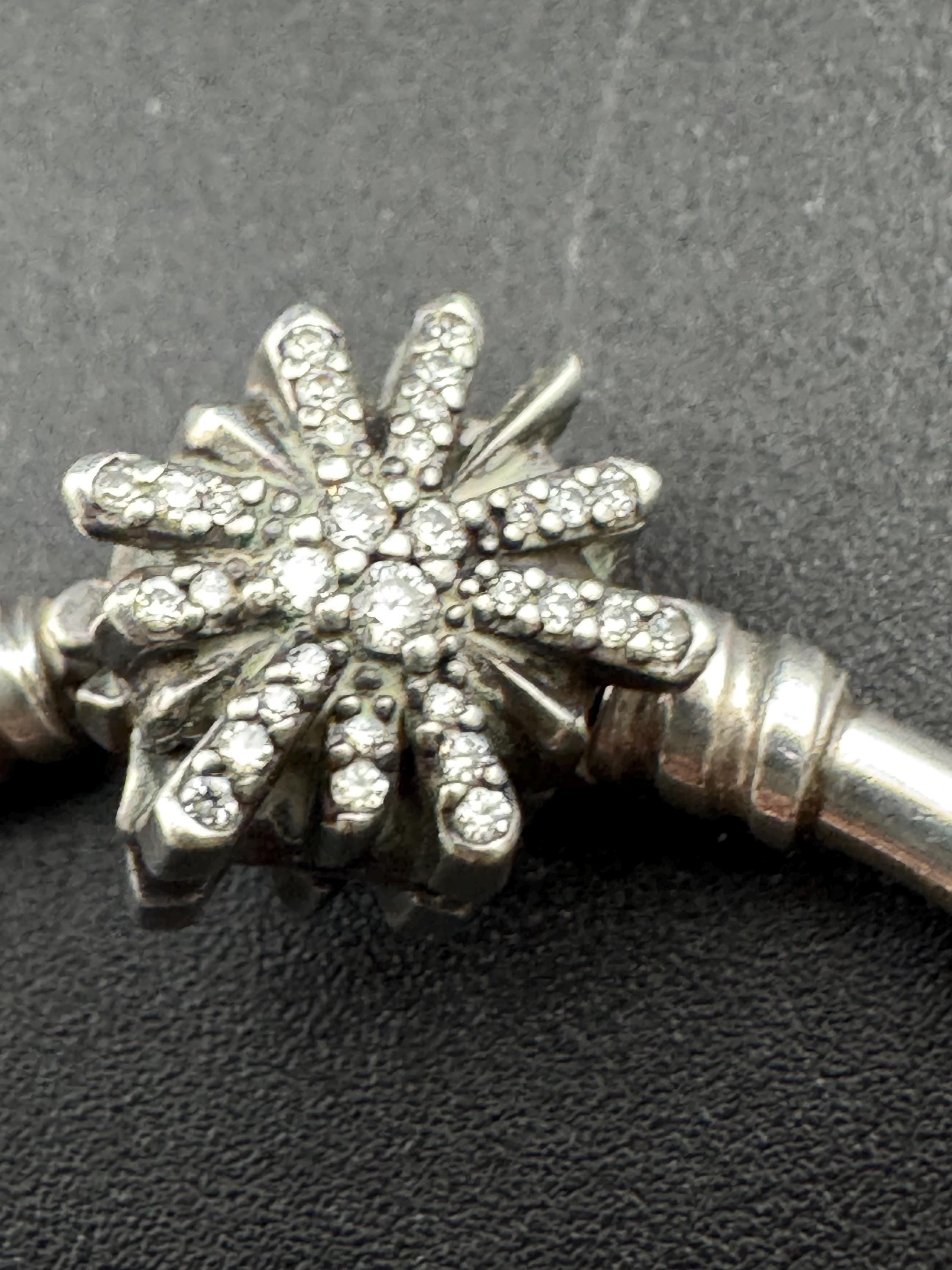 Genuine PANDORA 597763CZ13 Firework CZ sterling silver opening bangle
