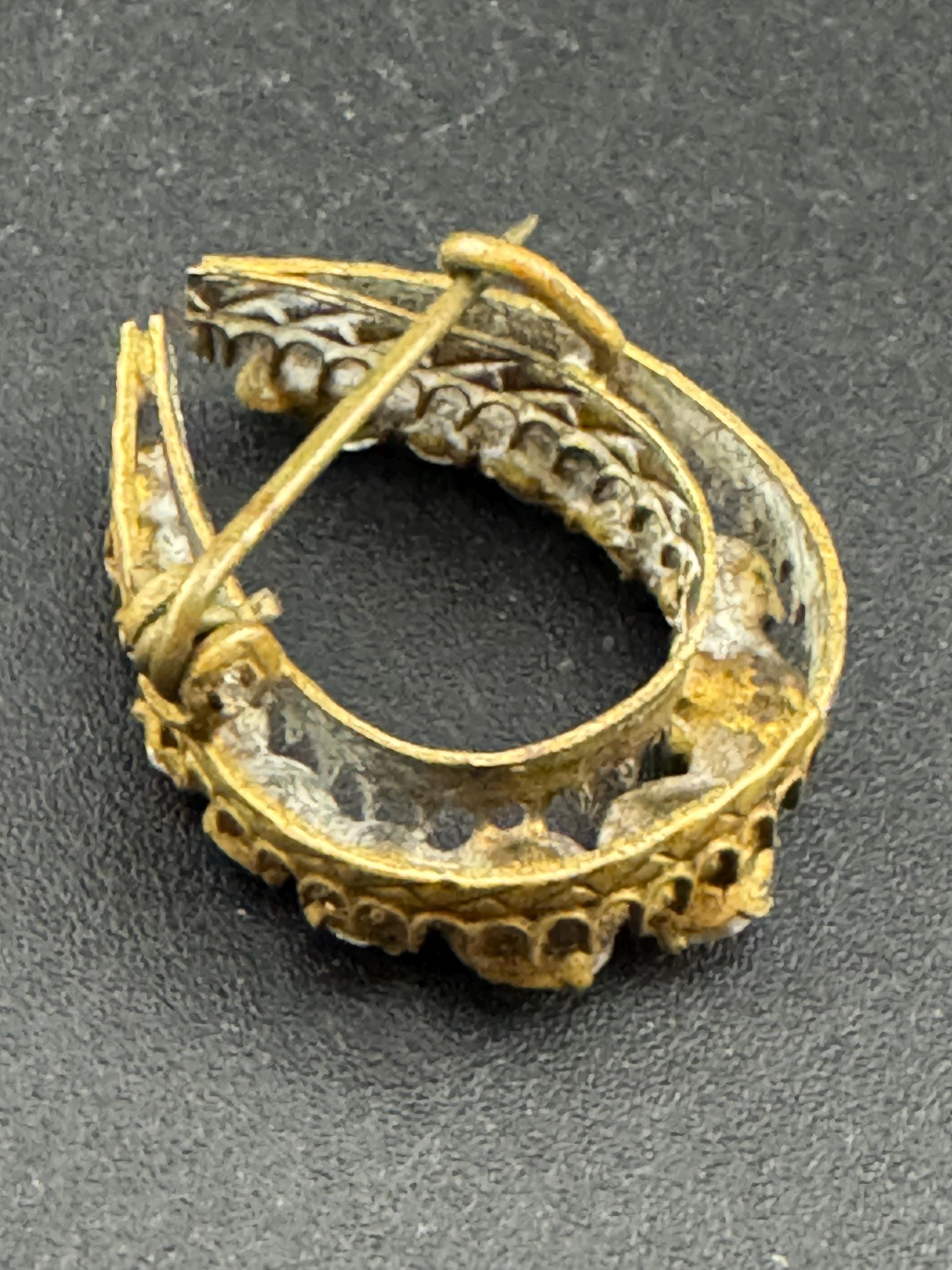 Antique Edwardian lucky horseshoe brooch clear paste with a c clasp