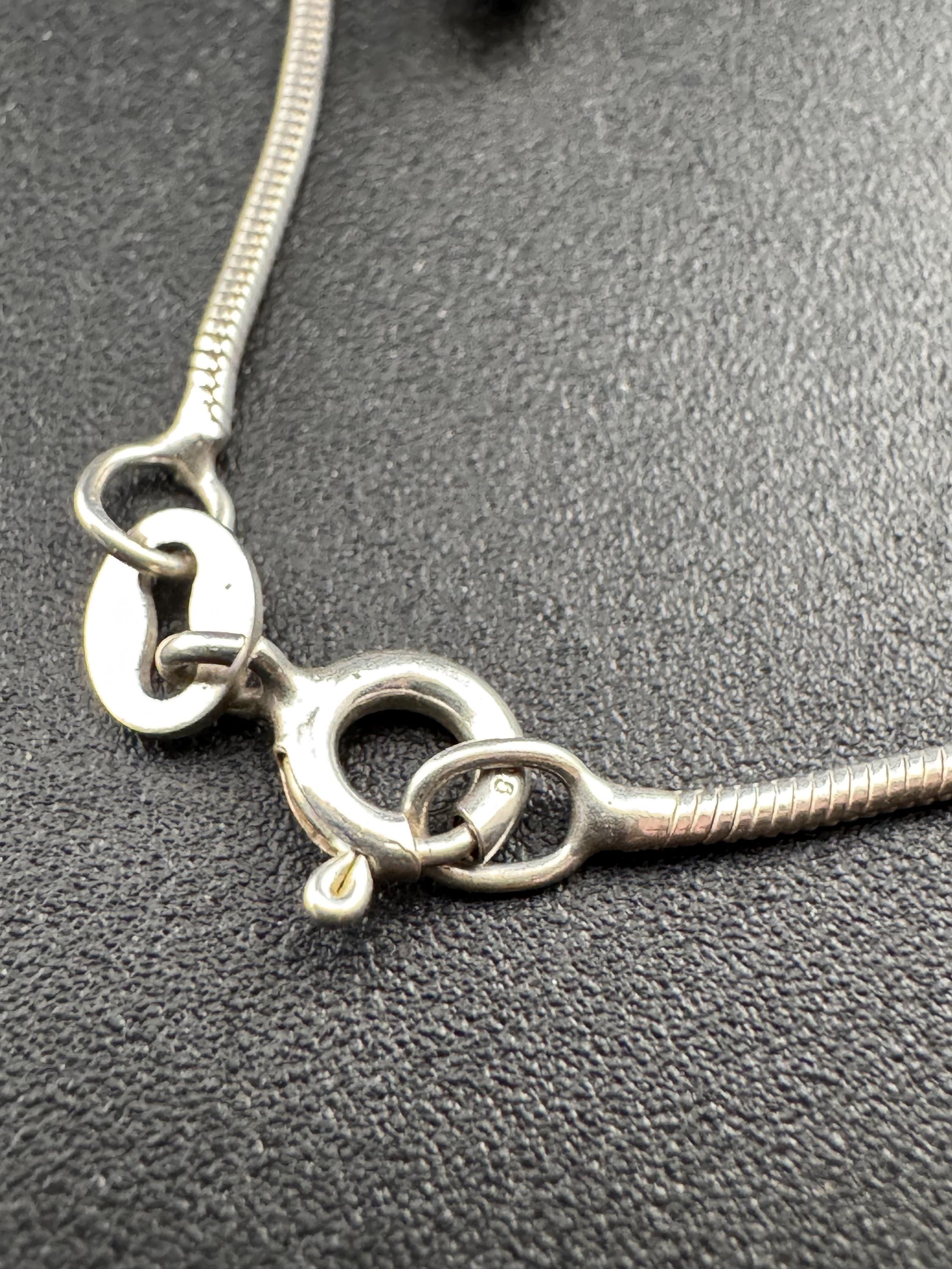 Plain 925 Sterling silver vintage snake chain long drop necklace 42cm 7.4grams