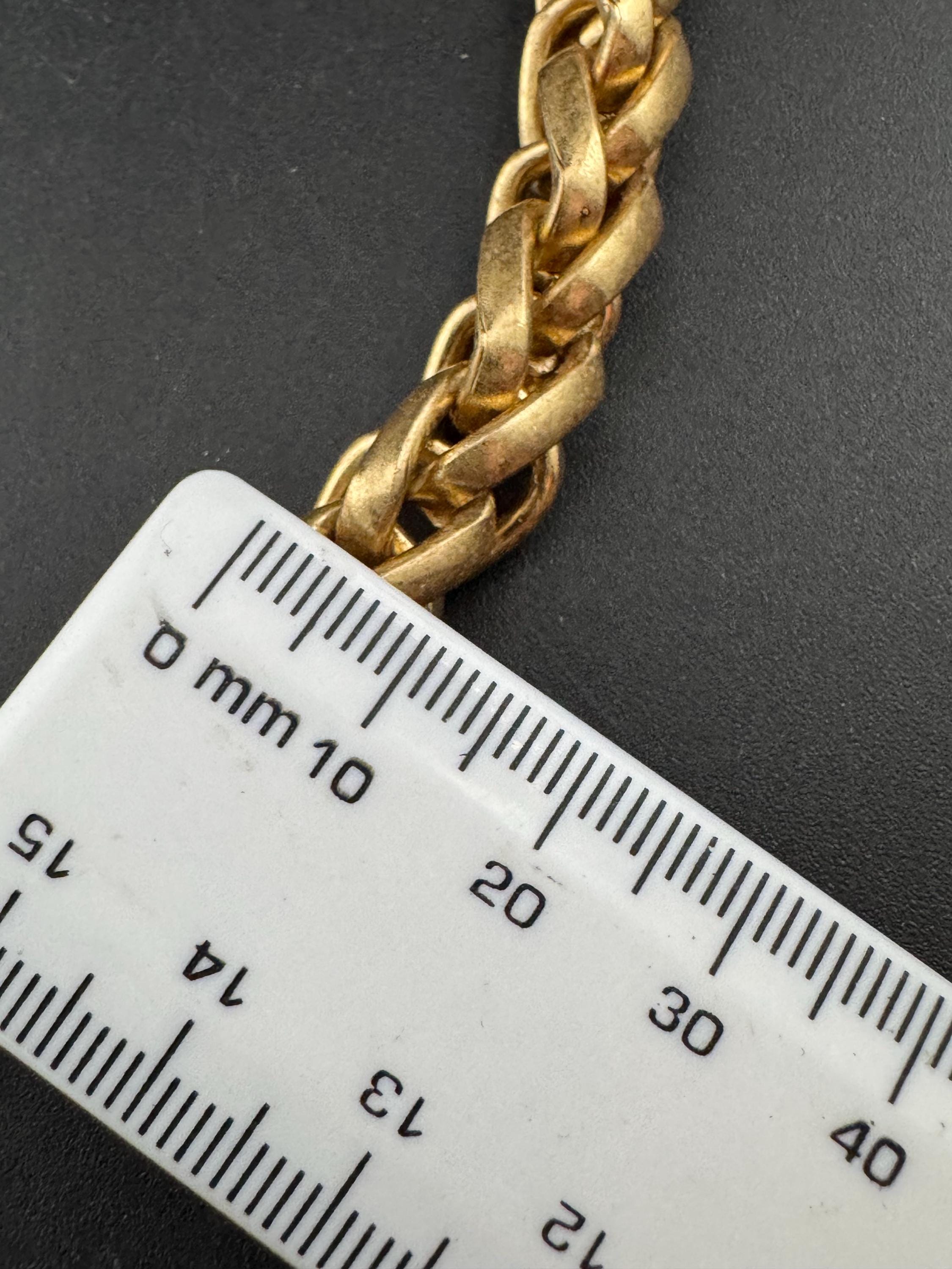 Retro y2k silver & gold tone chunky short wheat chain link 47cm length necklace