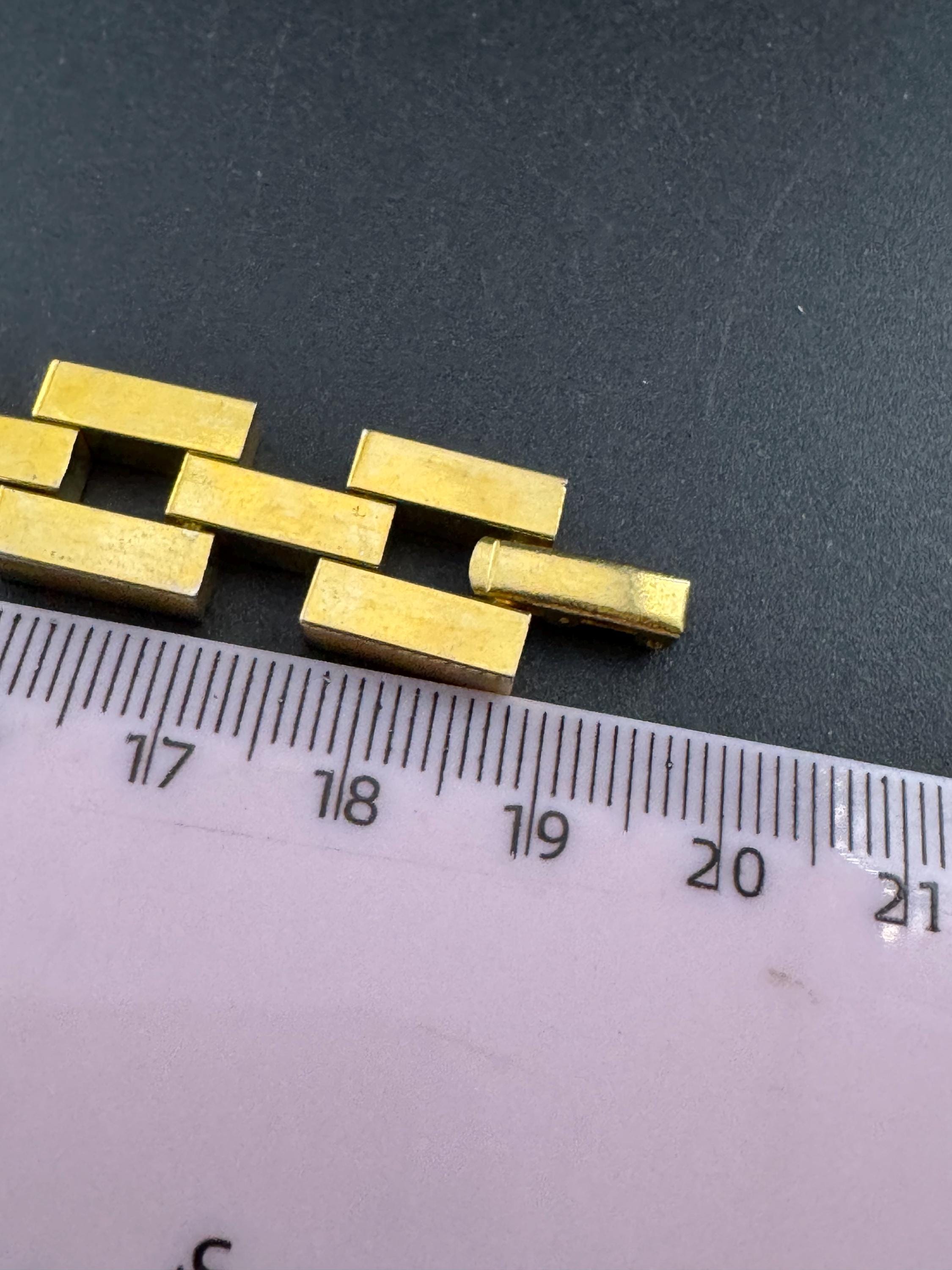 18k Gold Plated AB Crystal Bracelet: 1980s Geometric Chunky Link