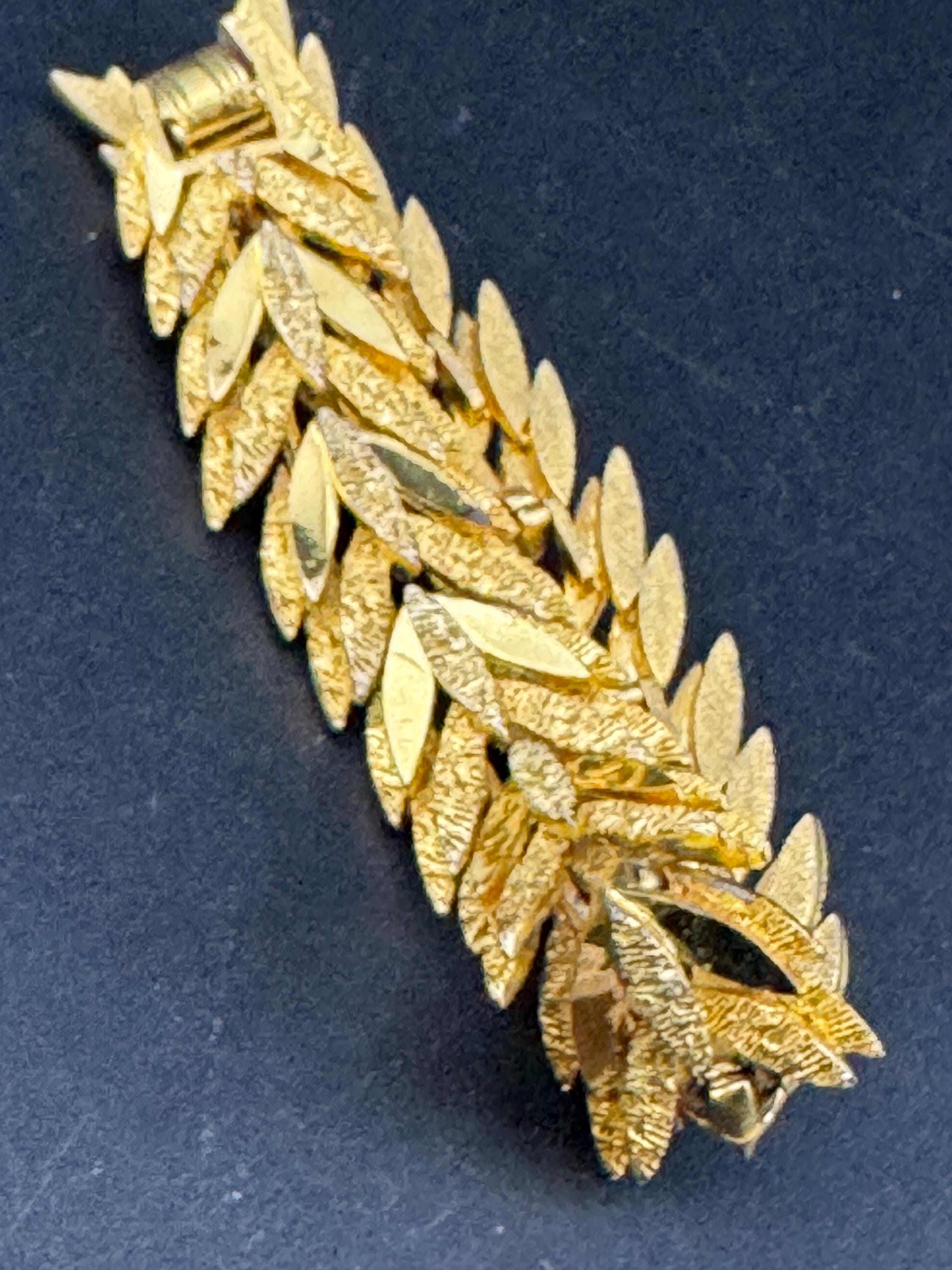 Vintage gold tone modernist abstract brutalist chunky panel link chevron bracelet 18.5cm x 2cm