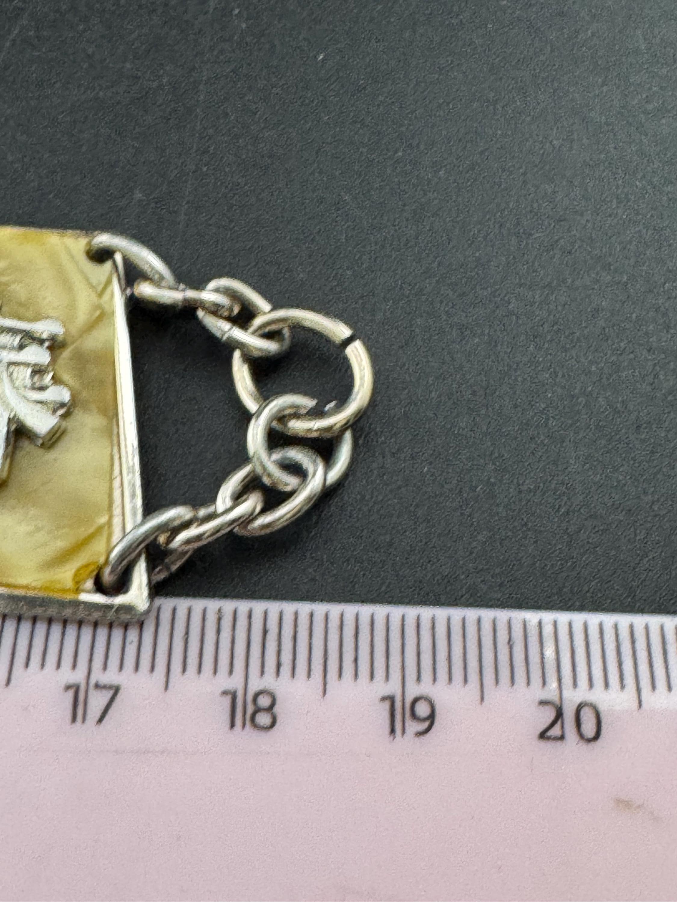 Vintage Faux Pearl Panel Bracelet: Kitsch Celluloid Souvenir, 1940s Style