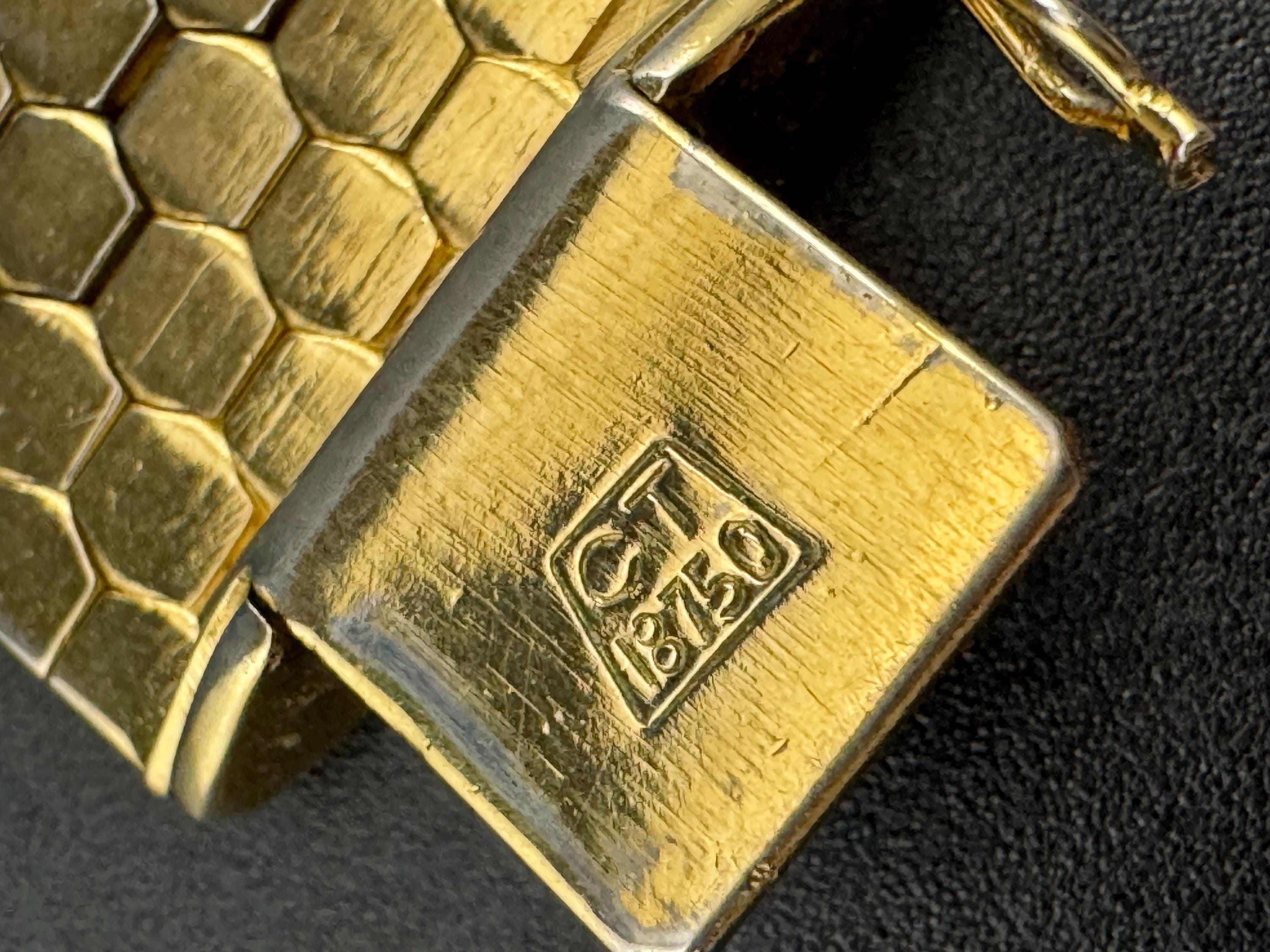 1970s Brutalist Gold Plated Woven Cuff Bracelet - Signed CT