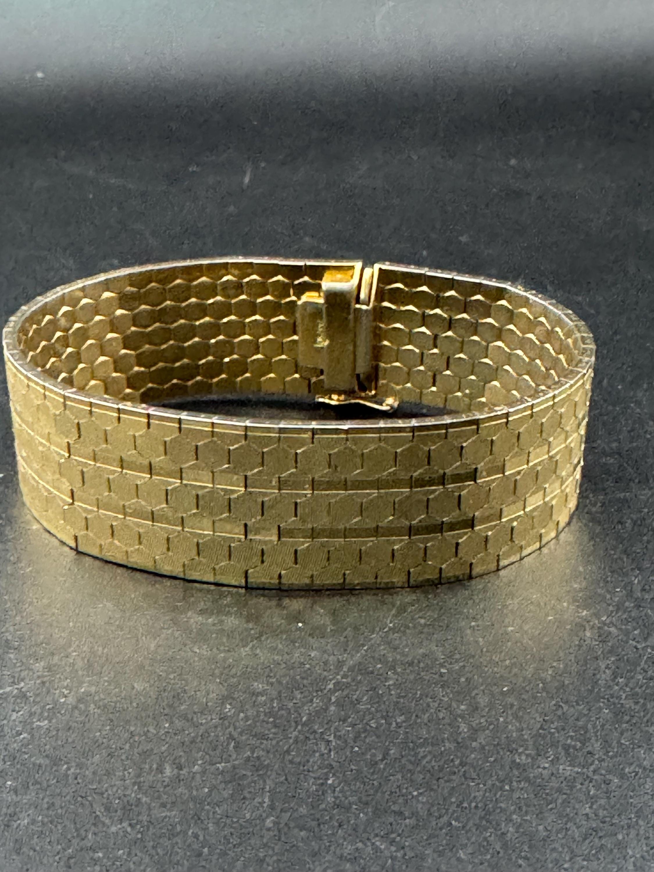 1970s Brutalist Gold Plated Woven Cuff Bracelet - Signed CT