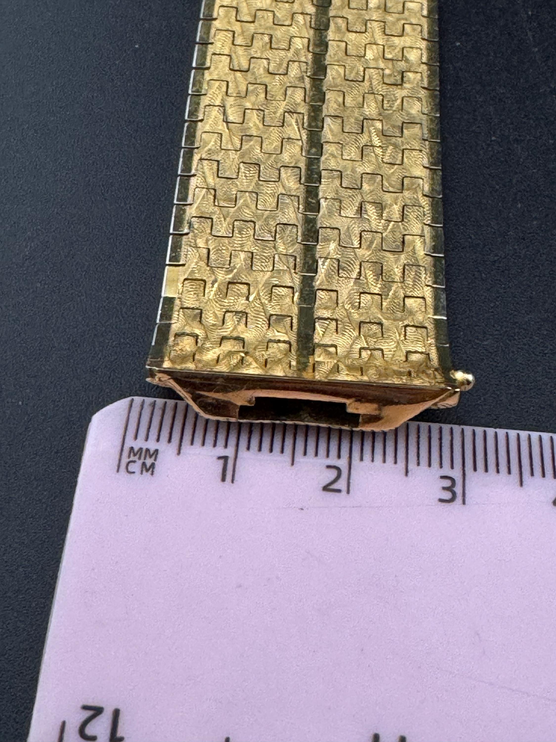 1970s Brutalist Gold Plated Cuff Bracelet: Woven Design