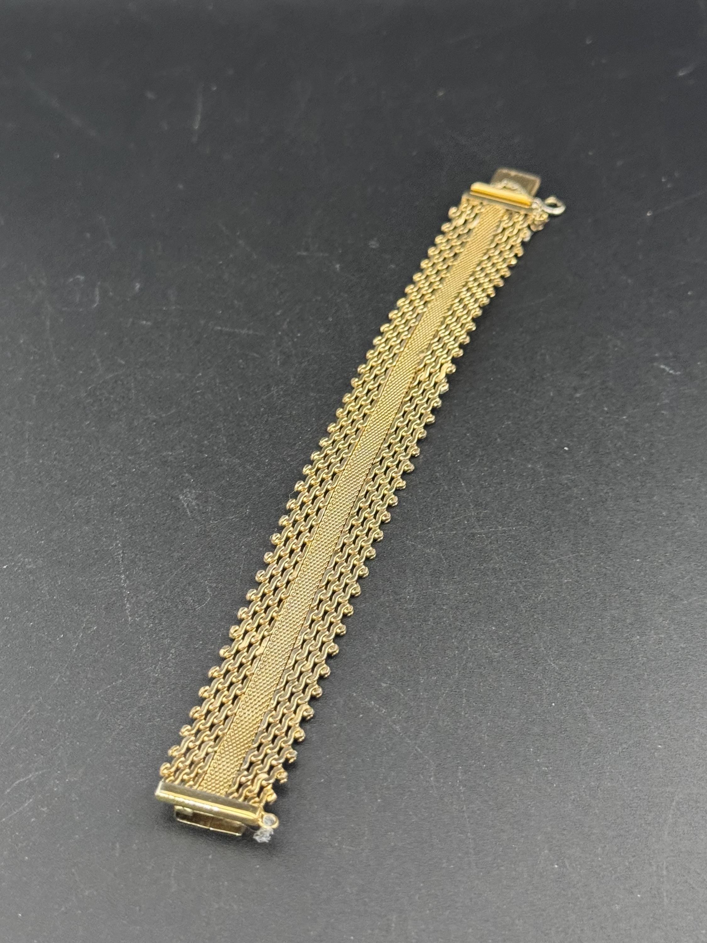 1970s Gold Plated Woven Cuff Bracelet - Wide Articulated Wrap