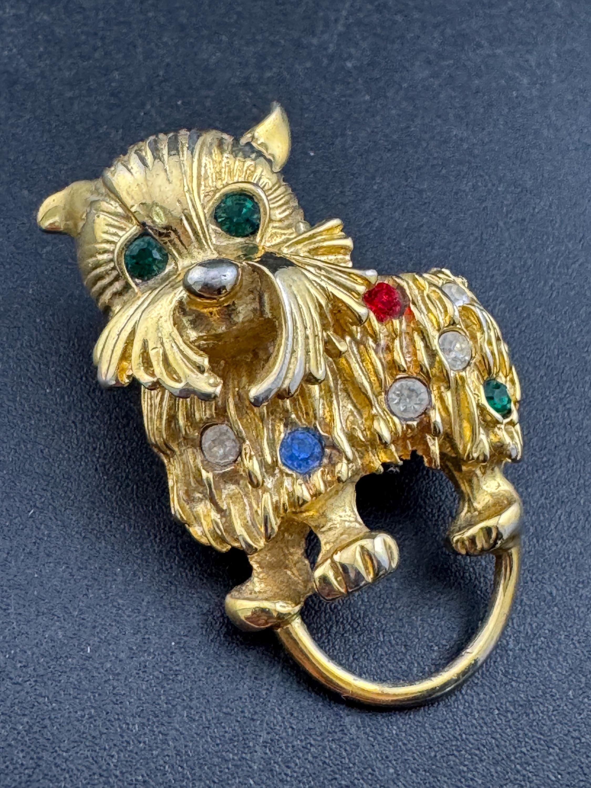 Vintage Scottie Dog brooch,  Rhinestone diamanté highland terrier