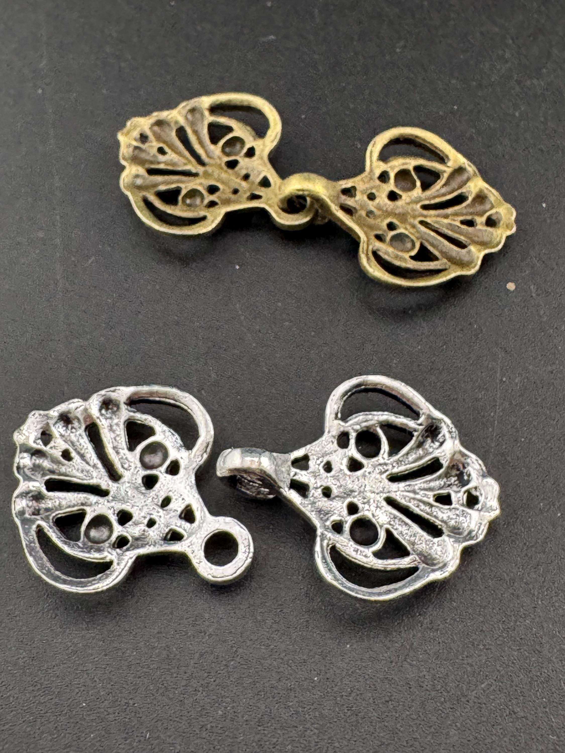 Art nouveau style silver or antique gold double belt buckle , sewing cardigan cloak clasp
