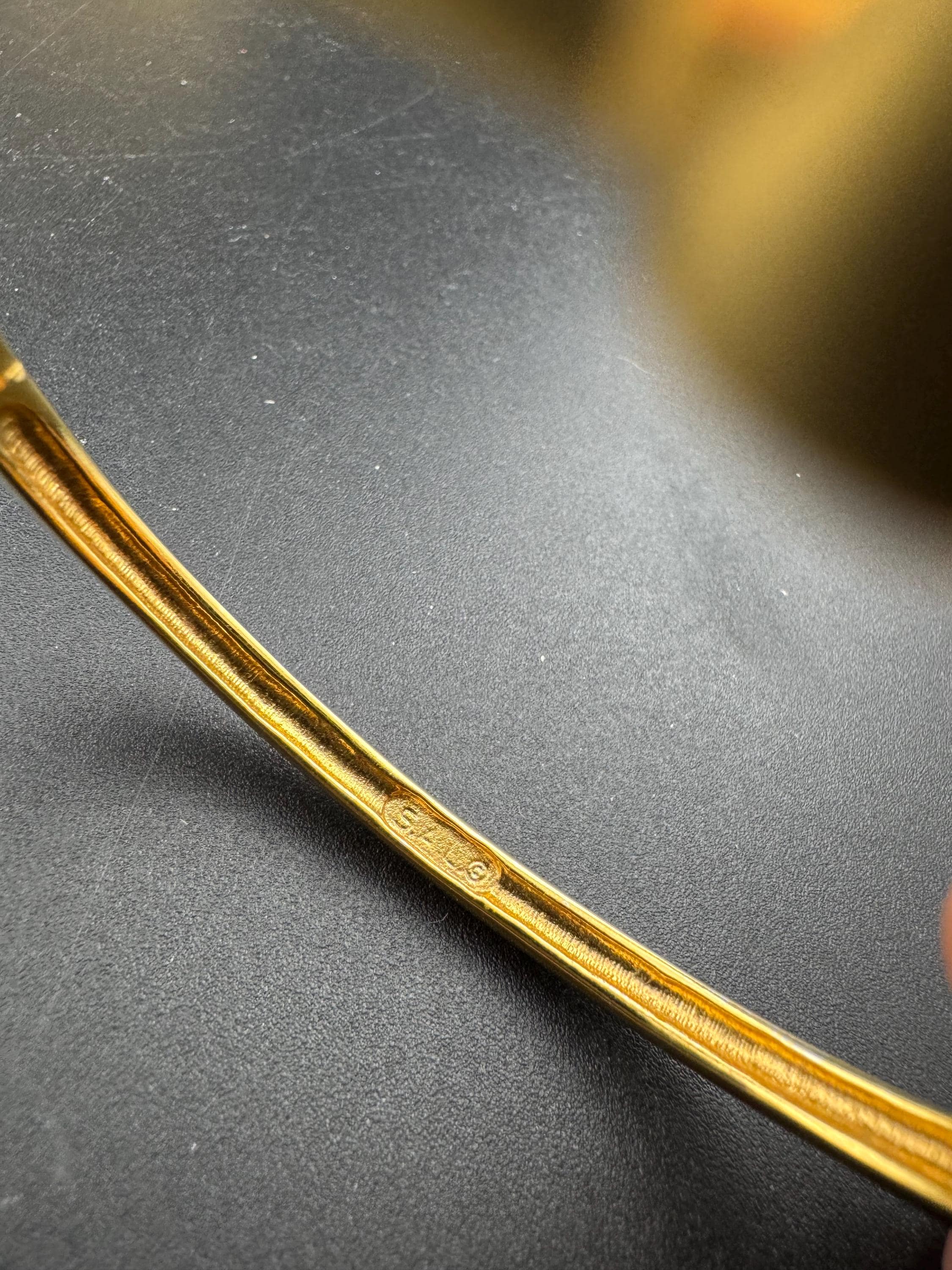 Early SAL signed swan Swarovski bangle crystal wide gold plated designer clamper bracelet