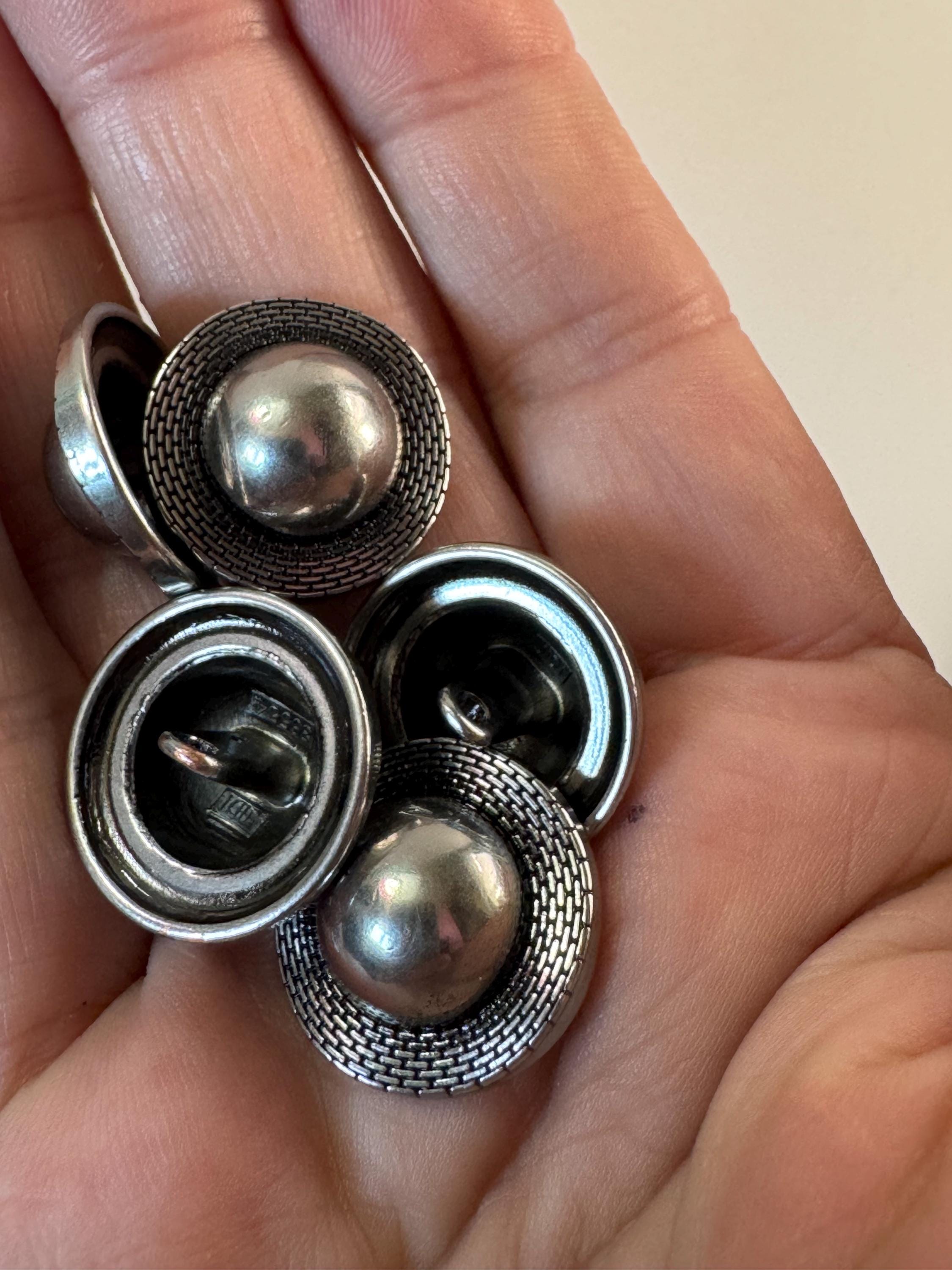 Pack 5 20mm dark grey silver tone irregular domed buttons ideal blazer cardigan