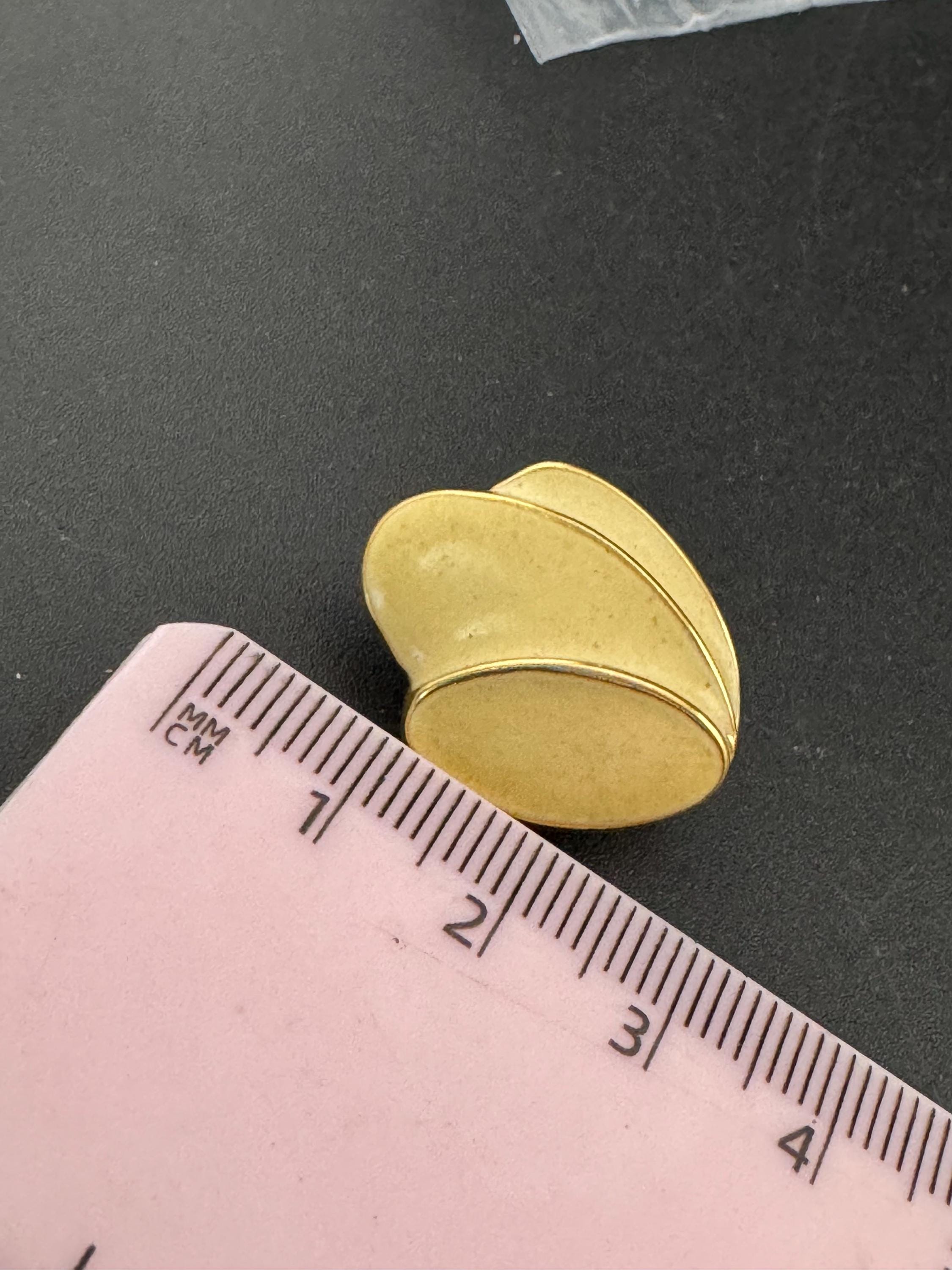 Signed Napier cream enamel pair stud earrings, gold tone pierced