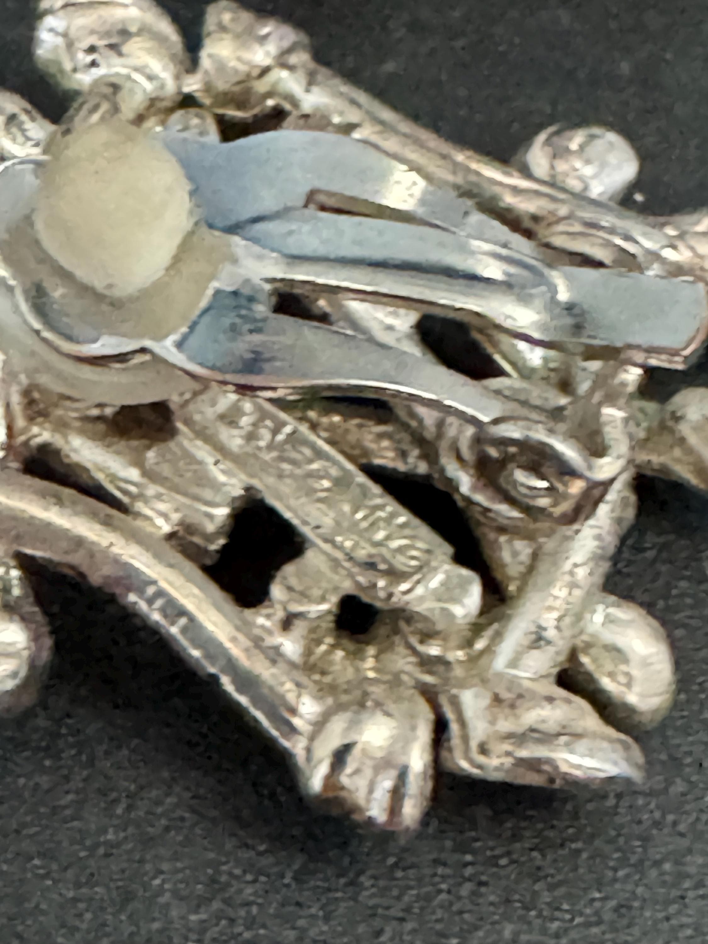 Signed dolce vita Silver tone modernist clip on earrings French designer