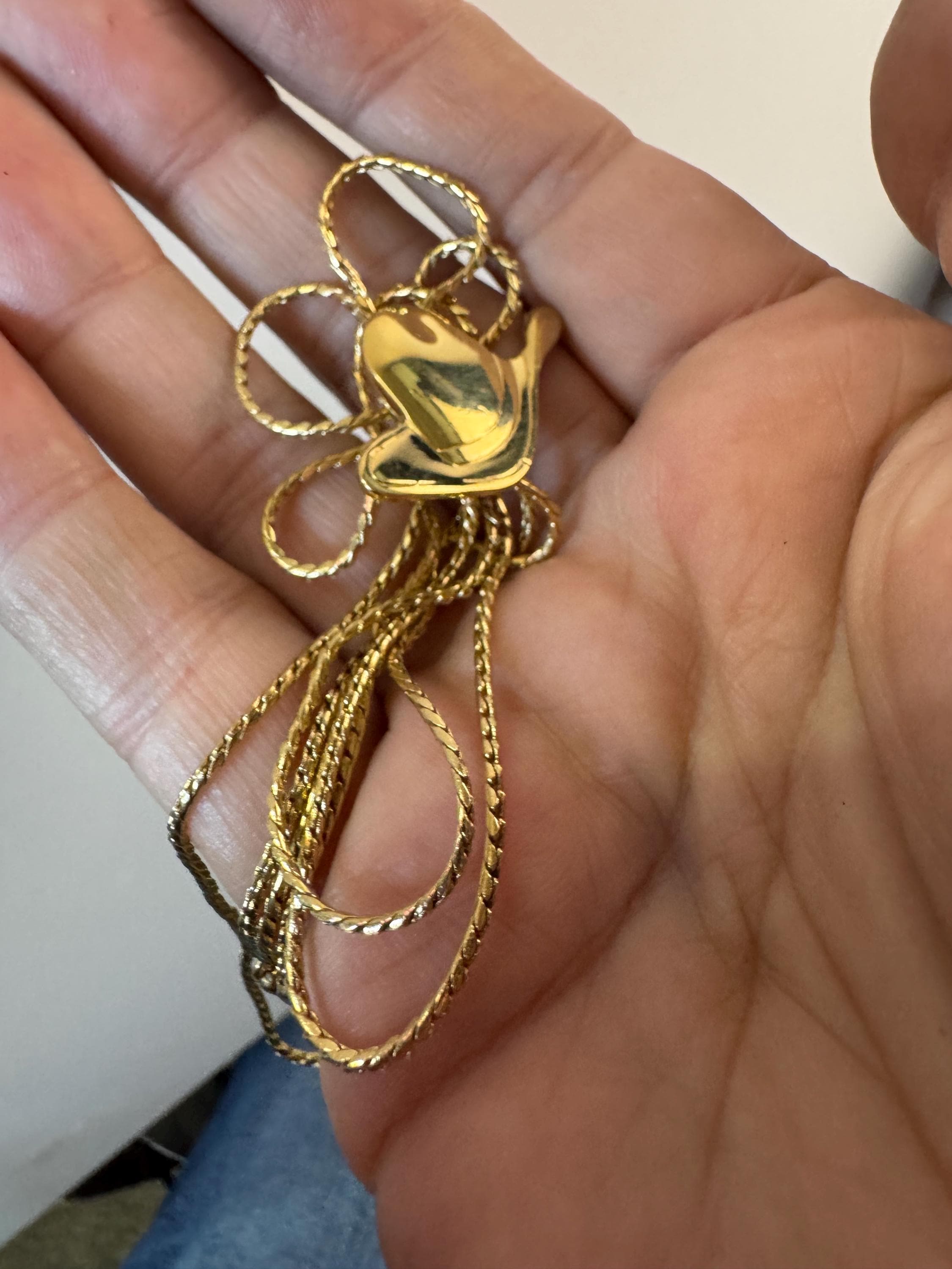 Signed D’orlan gold plated cowboy hat lariat drop bolo necklace