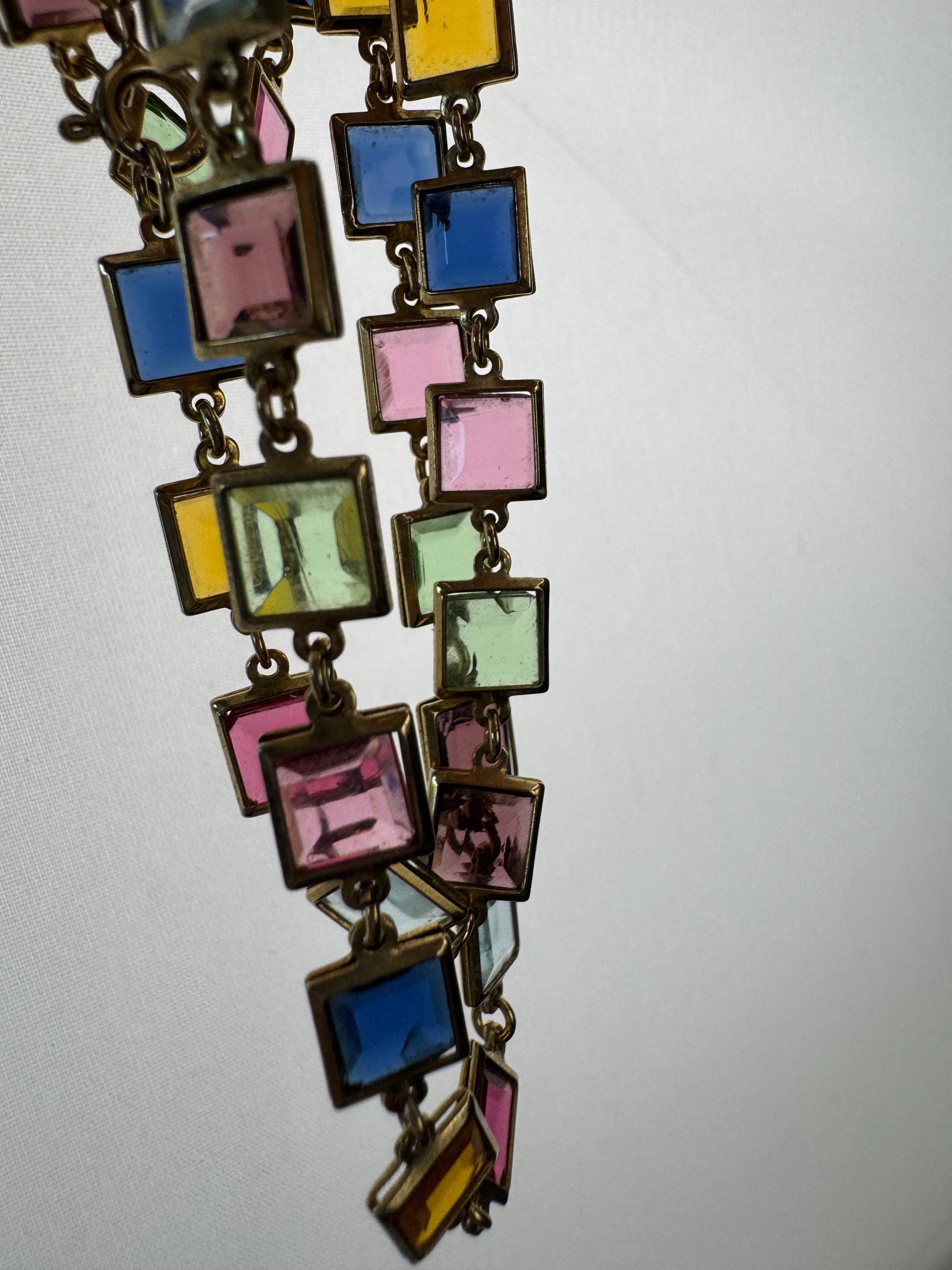 800 silver gilt Rivière bezel gold plated necklace and bracelet set