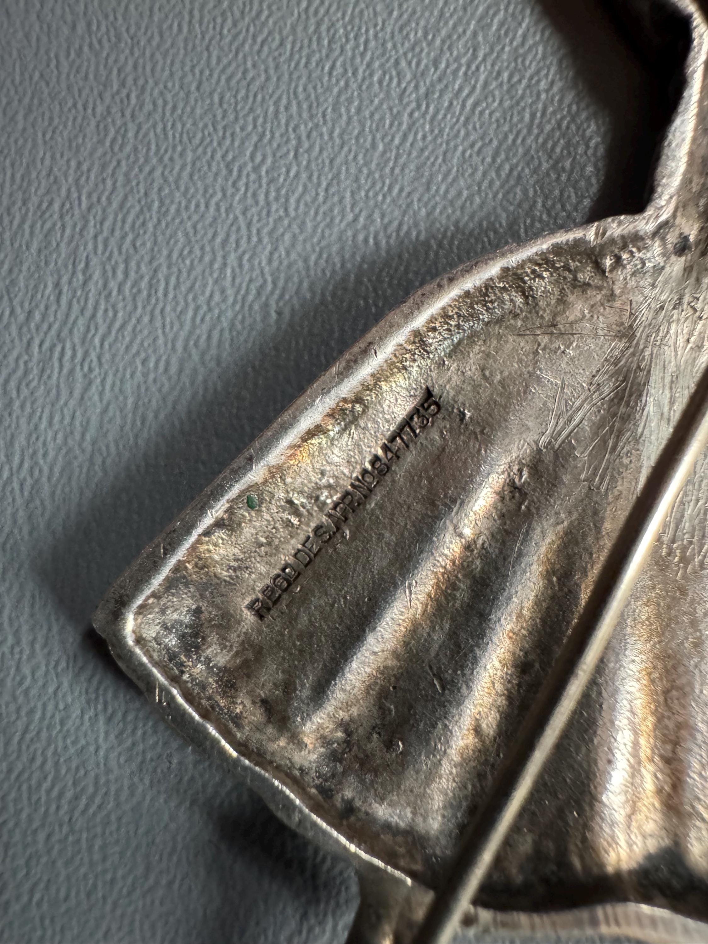 925 Art deco dancing lady brooch, vintage 7cm, sterling silver