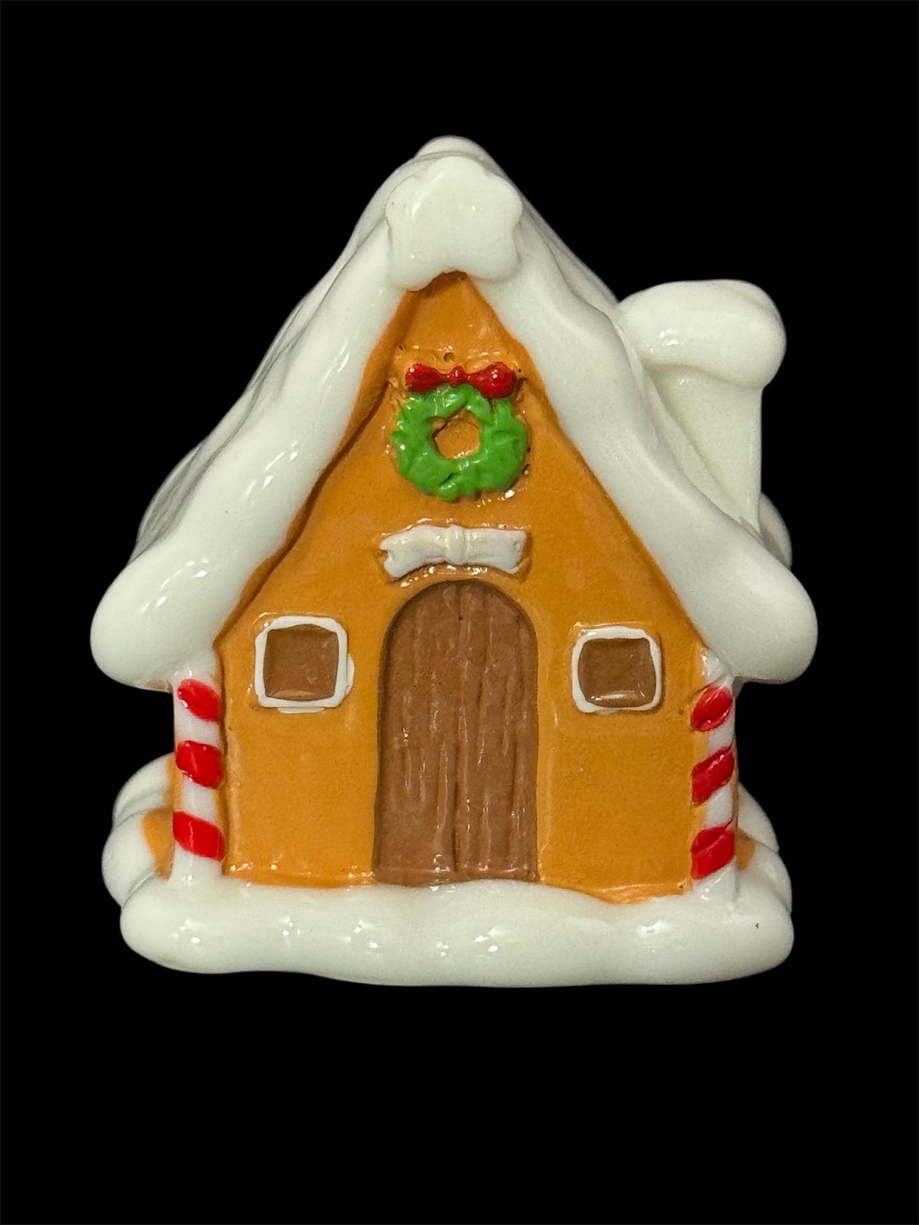 1 x miniature house Christmas cake topper  decoration, candy cane cottage