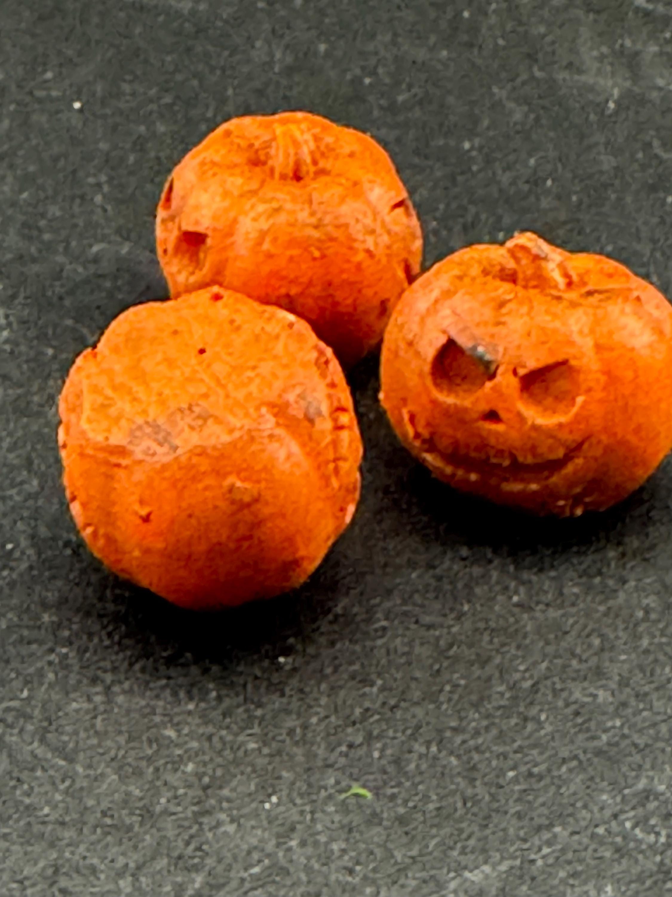 set of 3 miniature scary pumpkin cake topper decorations, craft scenery, dollhouse