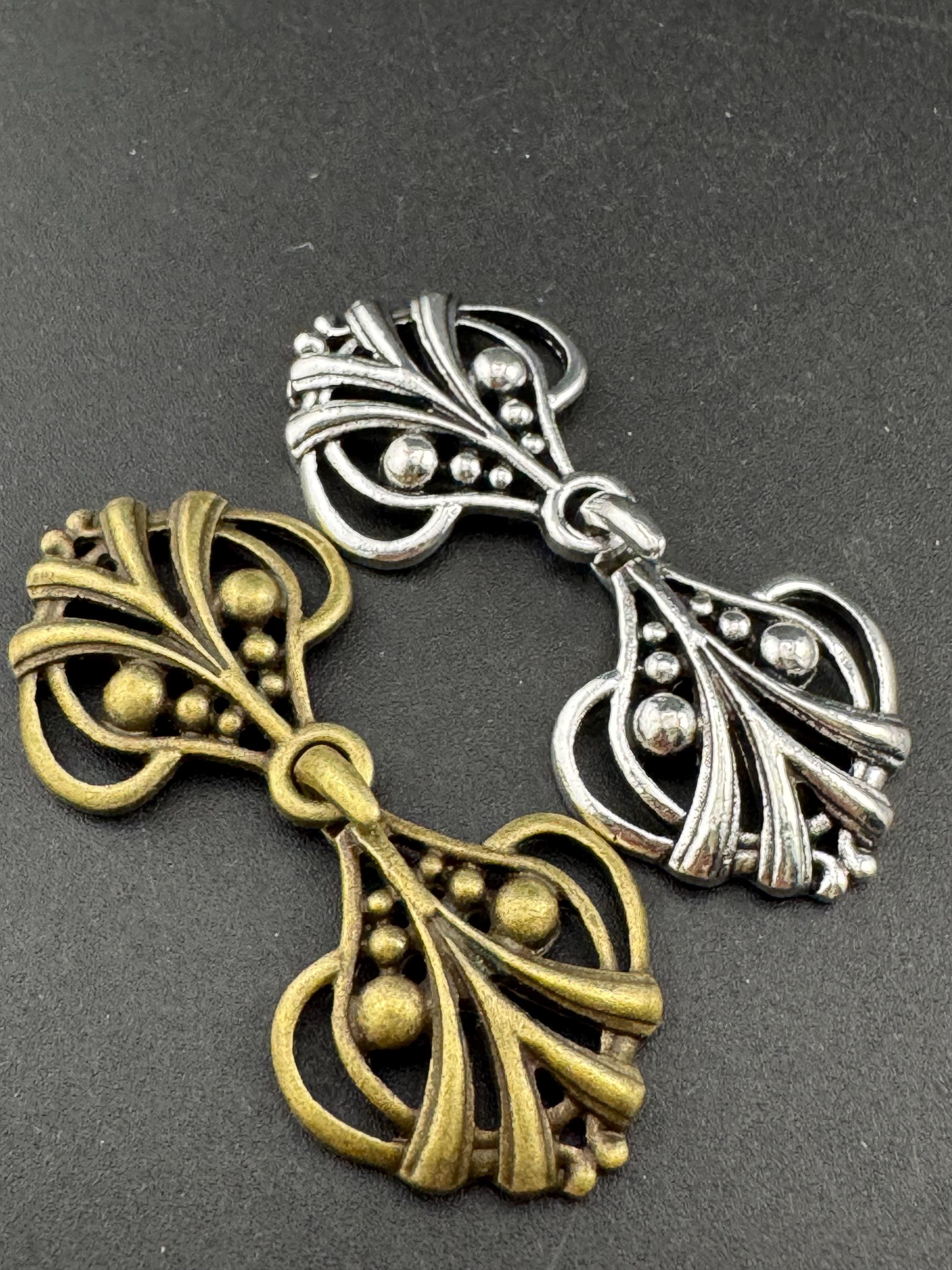 Art nouveau style silver or antique gold double belt buckle , sewing cardigan cloak clasp