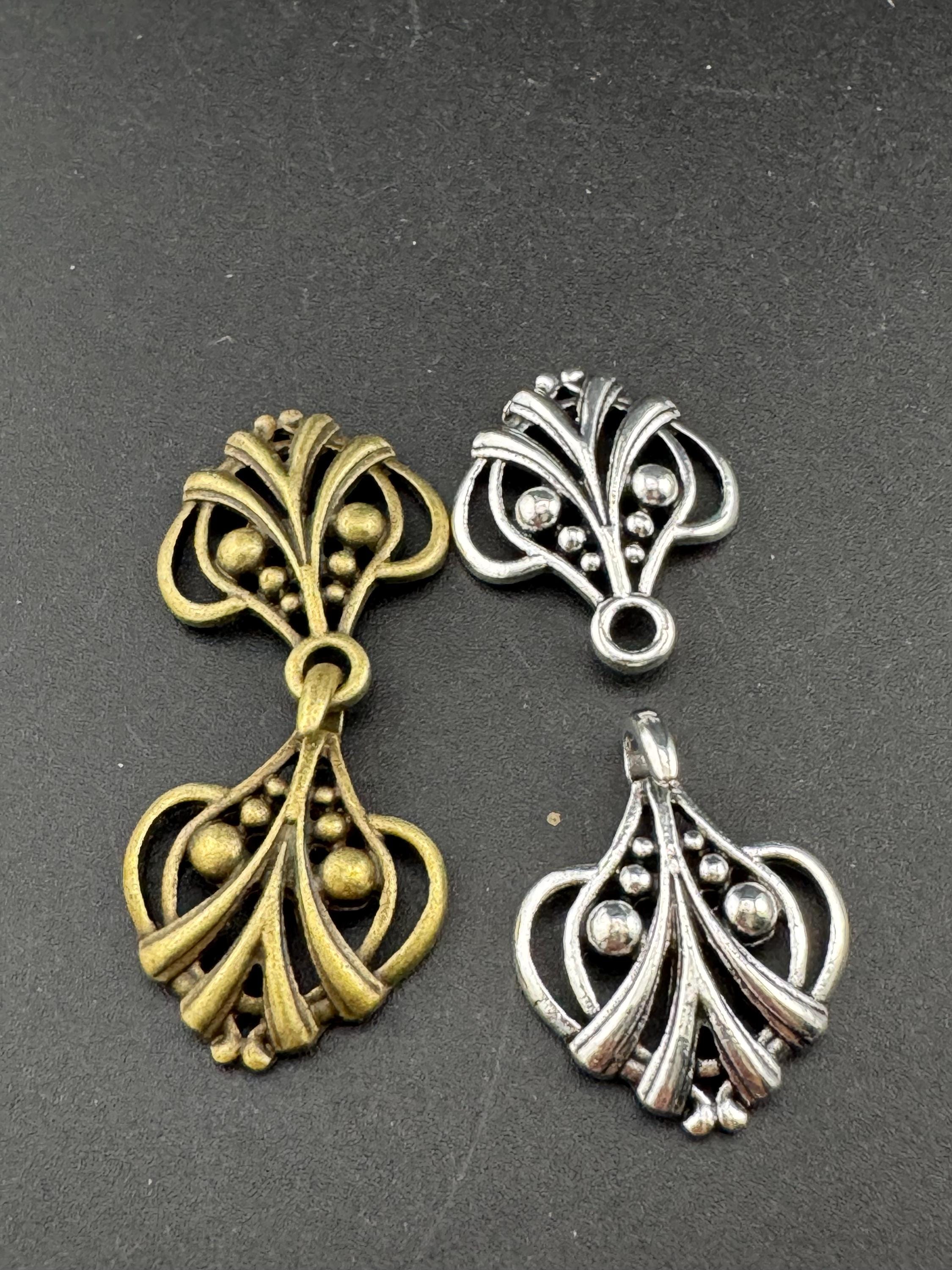Art nouveau style silver or antique gold double belt buckle , sewing cardigan cloak clasp