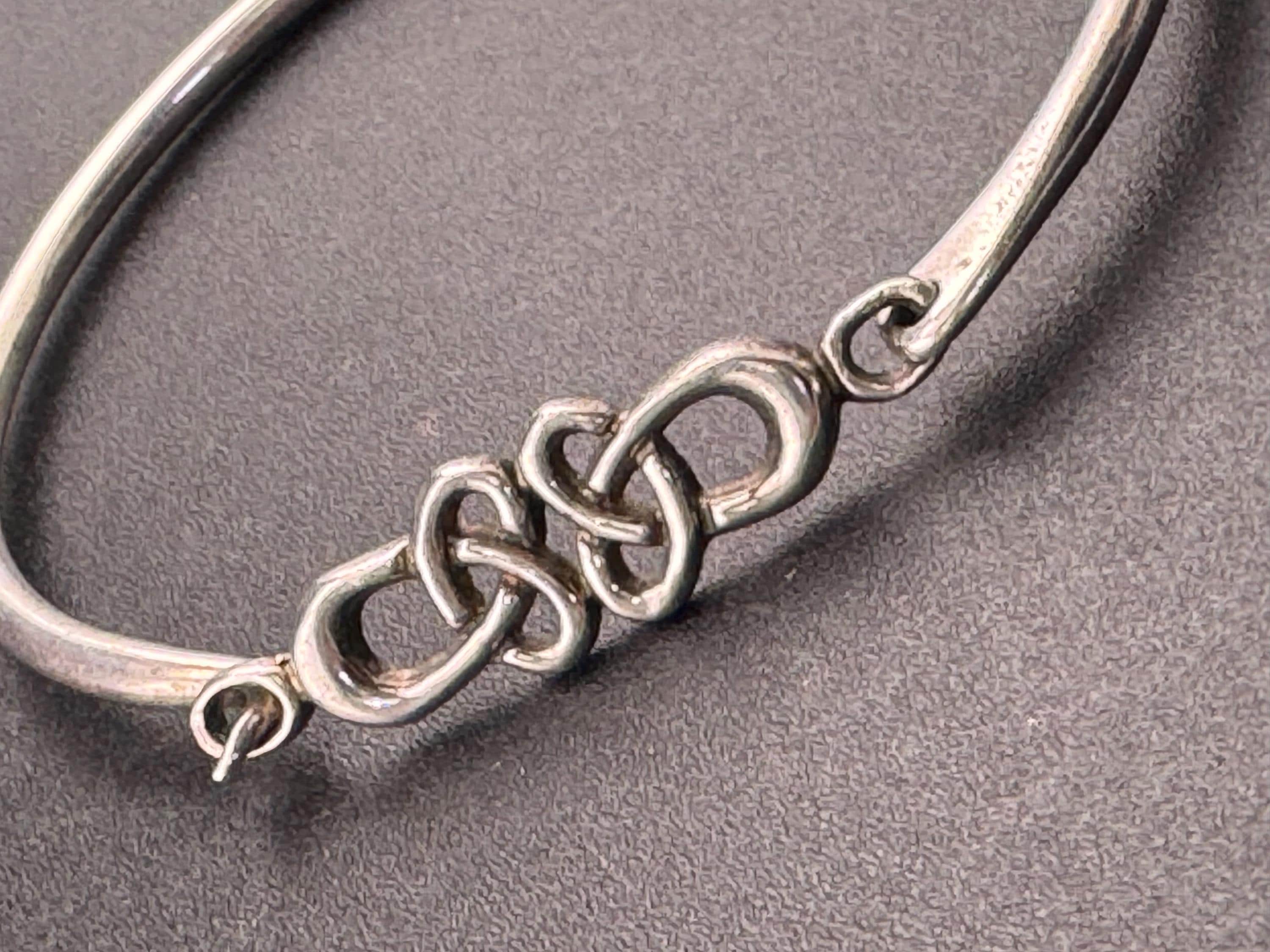 Vintage Art Nouveau 925 Silver Celtic bangle bracelet Rennie Mackintosh style Arts & Crafts style
