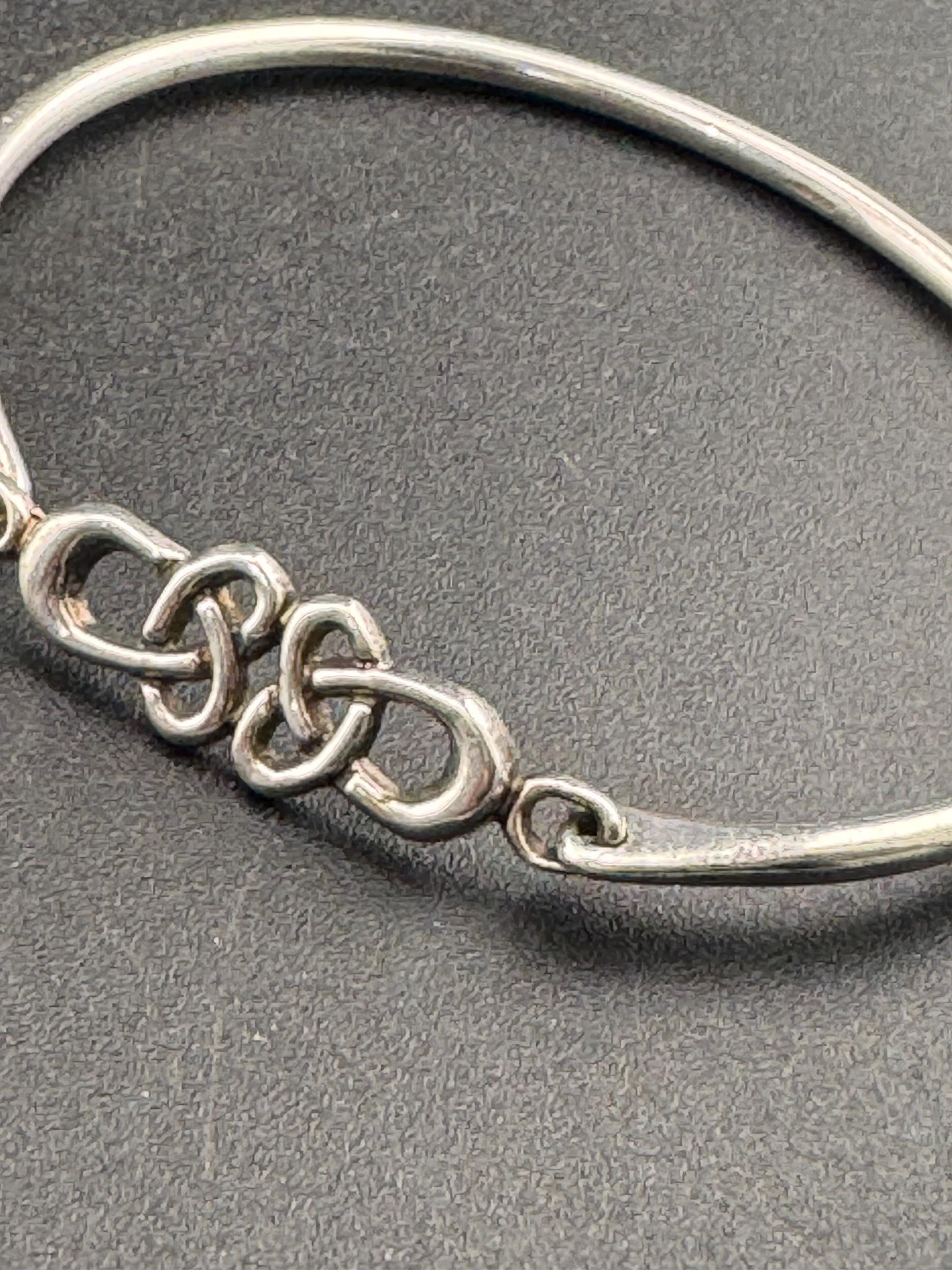 Vintage Art Nouveau 925 Silver Celtic bangle bracelet Rennie Mackintosh style Arts & Crafts style