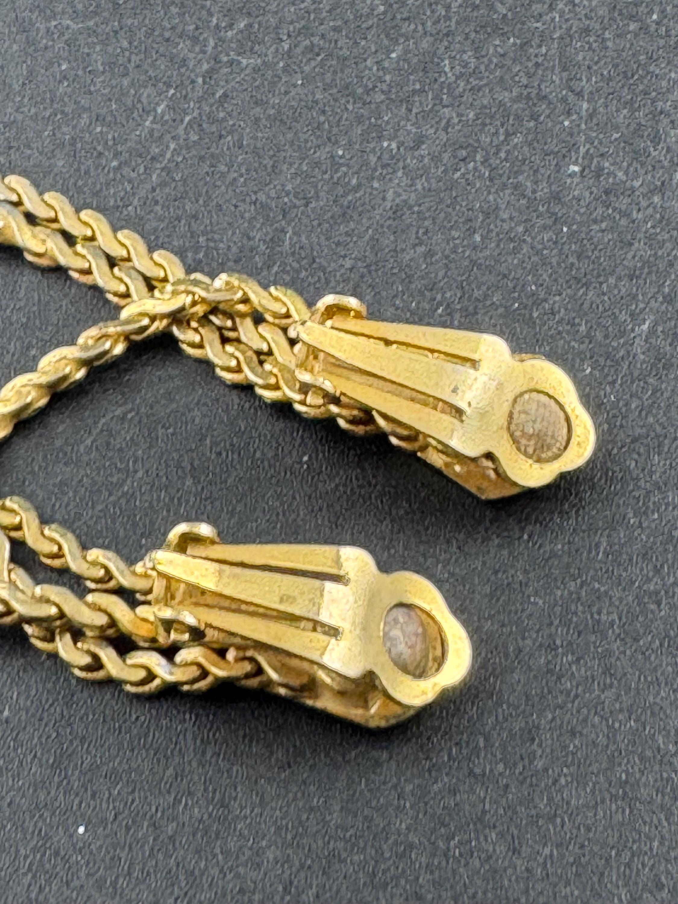 4.5cm Vintage serpentine chain tassel clip on earrings, brushed gold tone