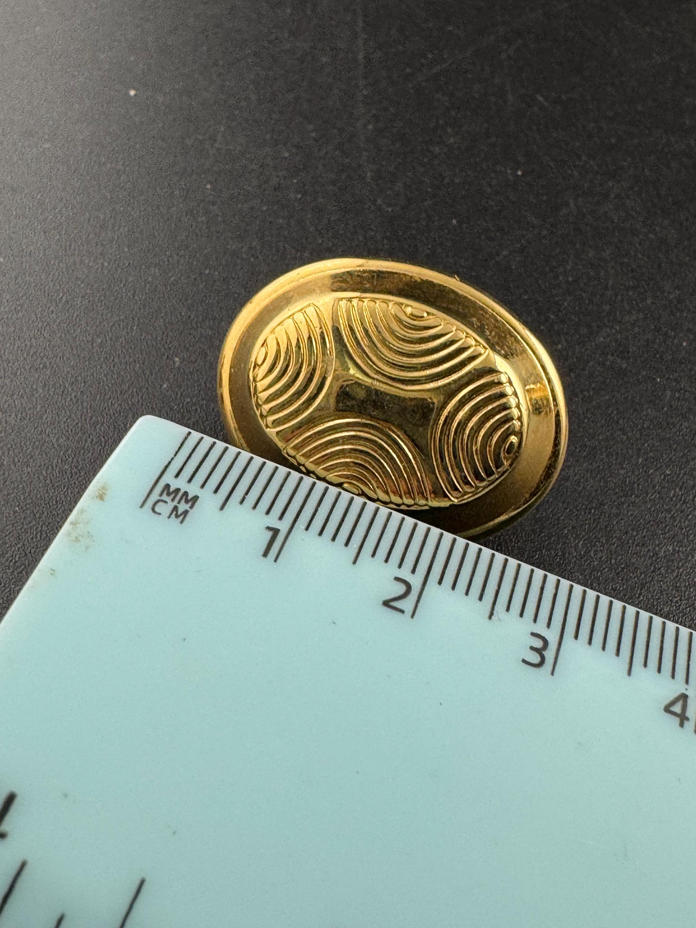 Vintage modernist oval pierced stud  Earrings: gold tone