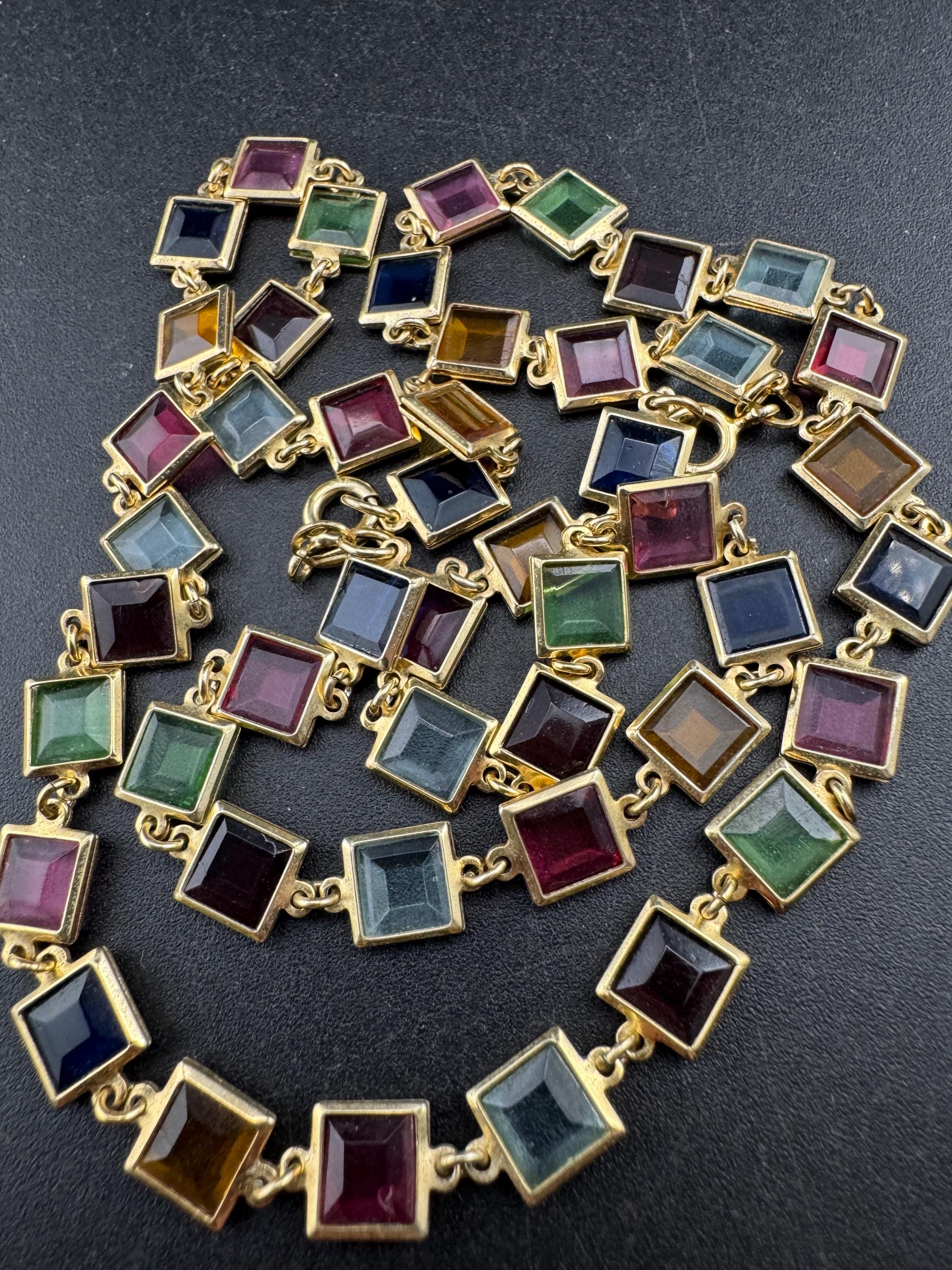 800 silver gilt Rivière bezel gold plated necklace and bracelet set