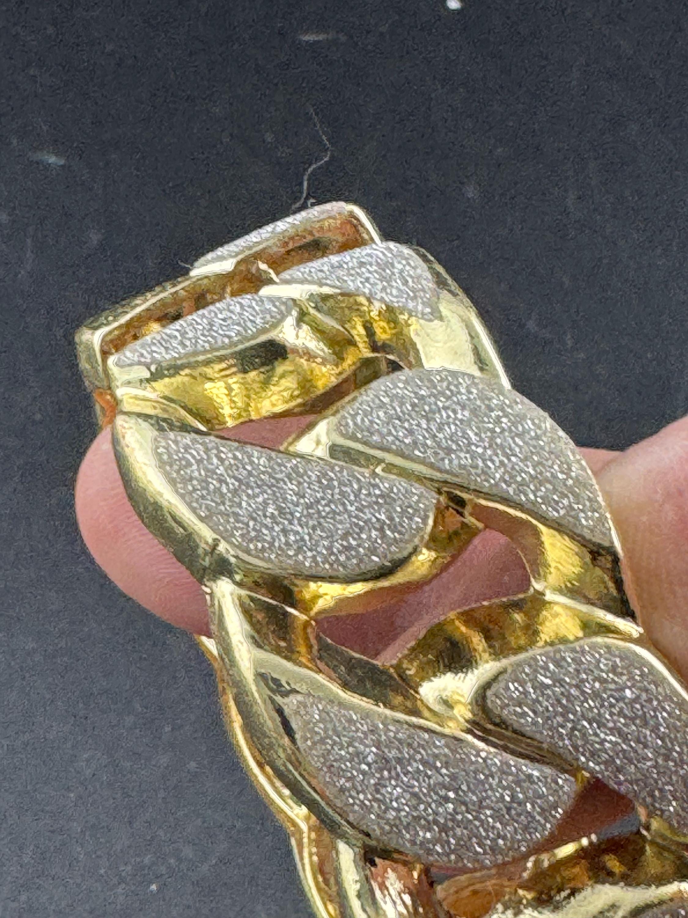 Retro y2k chunky glitter diamanté curb chain hinged clamper bangle