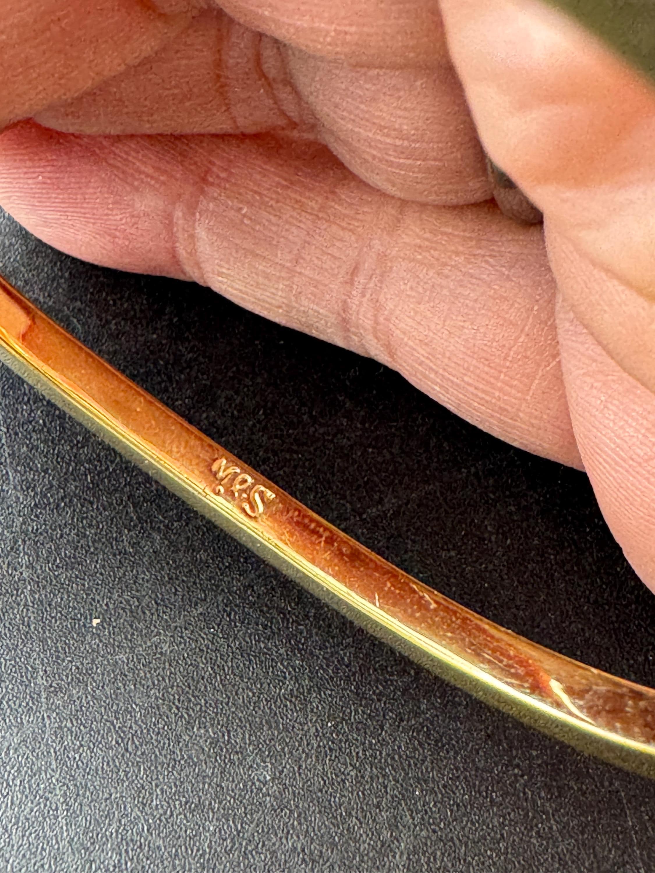 Retro high end oval clear diamanté crystal hinged clamper bangle