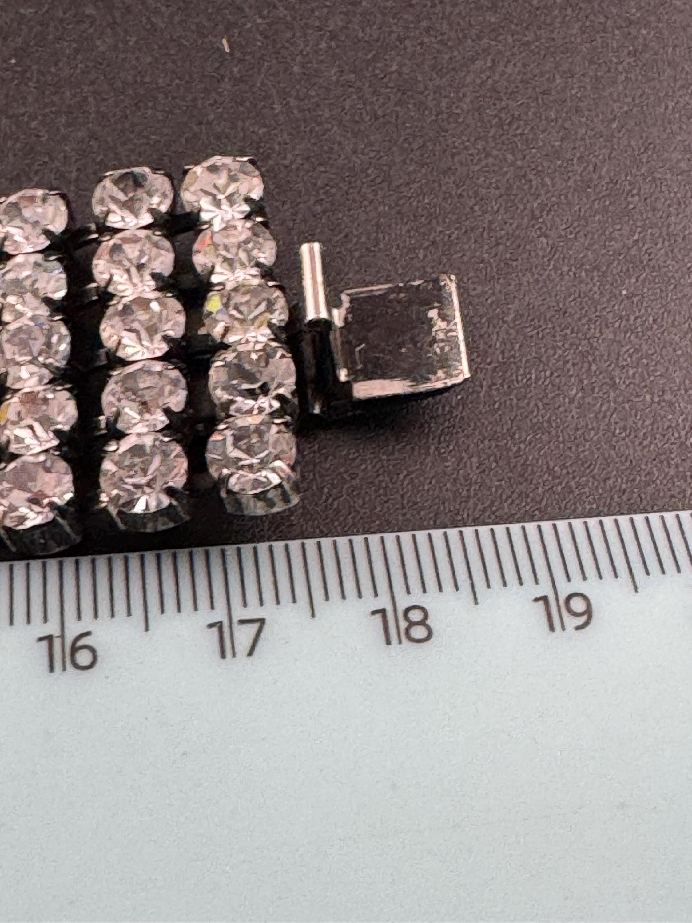 Wide Clear coloured Rhinestone wide Diamanté cocktail Bracelet art Deco style