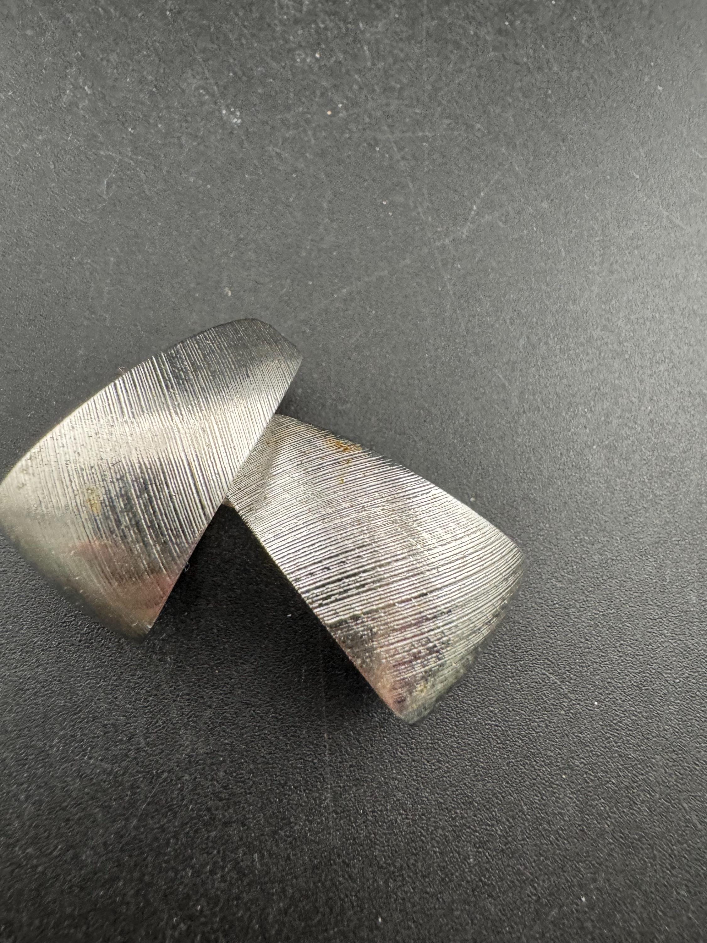 Signed sarah coventry silver brushed steel hoop clip on earrings