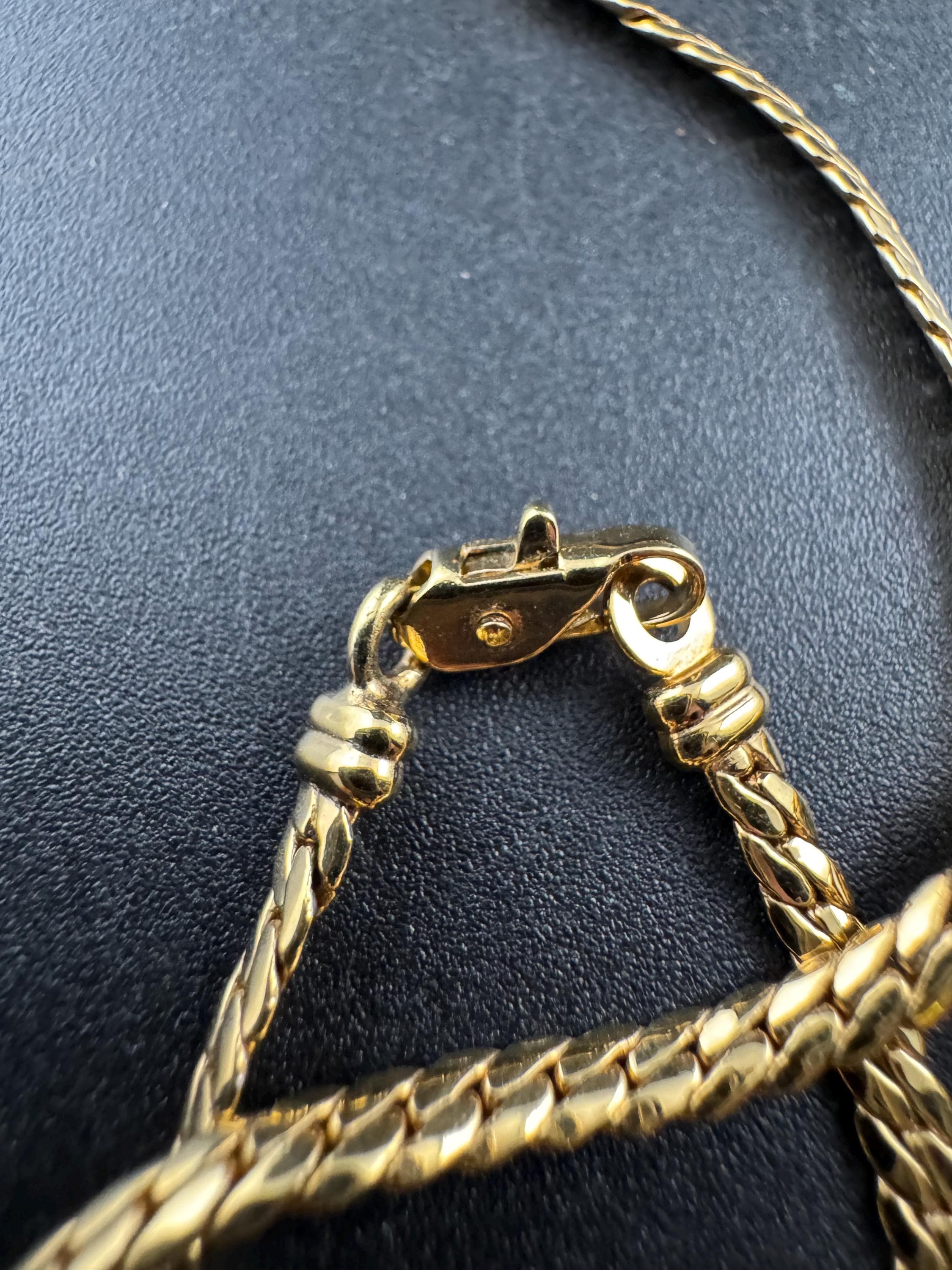 Dainty gold silver tone flat link chain necklace 40cm