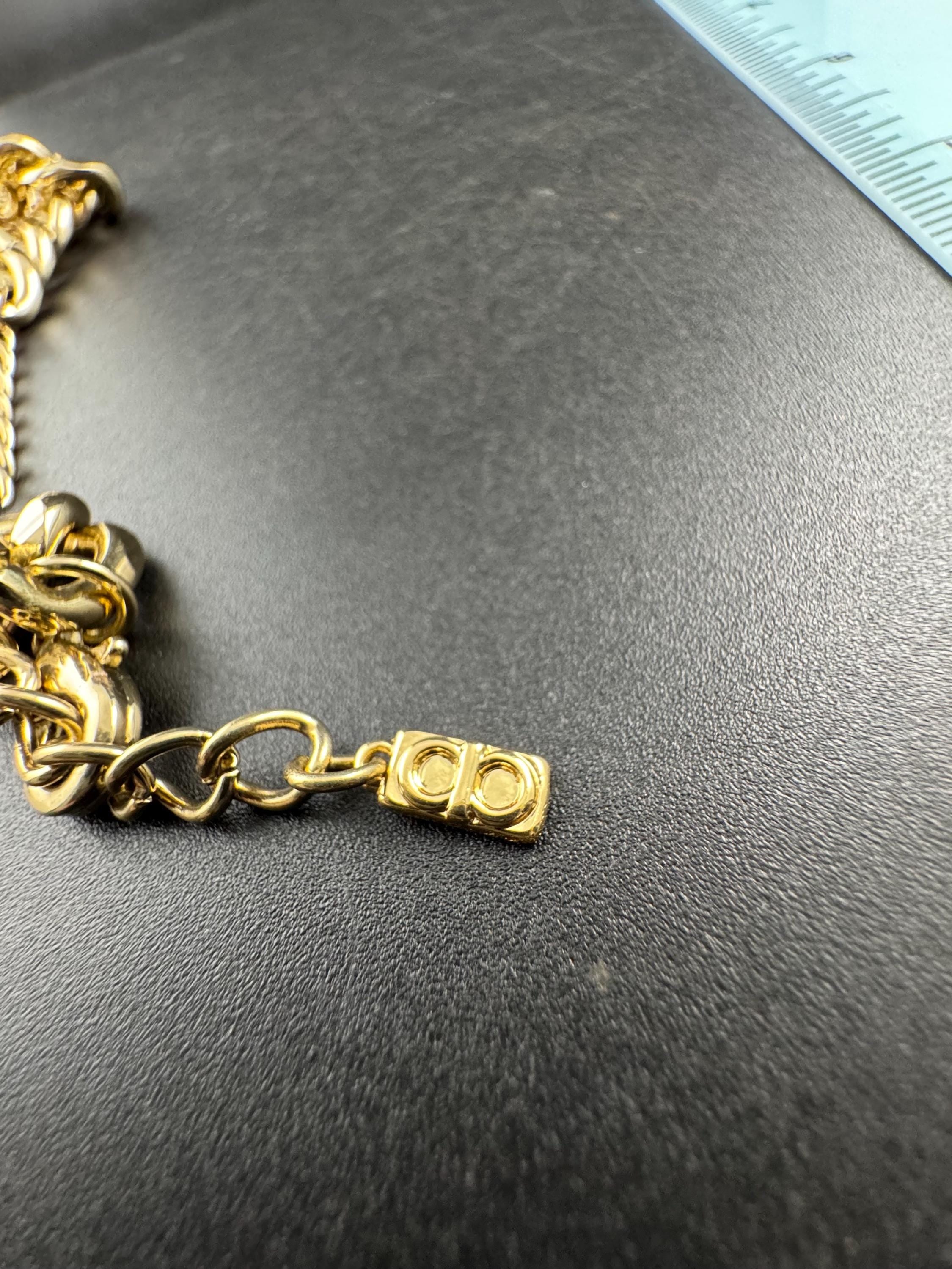 High end gold plated amethyst crystal drop necklace, chunky curb link signed