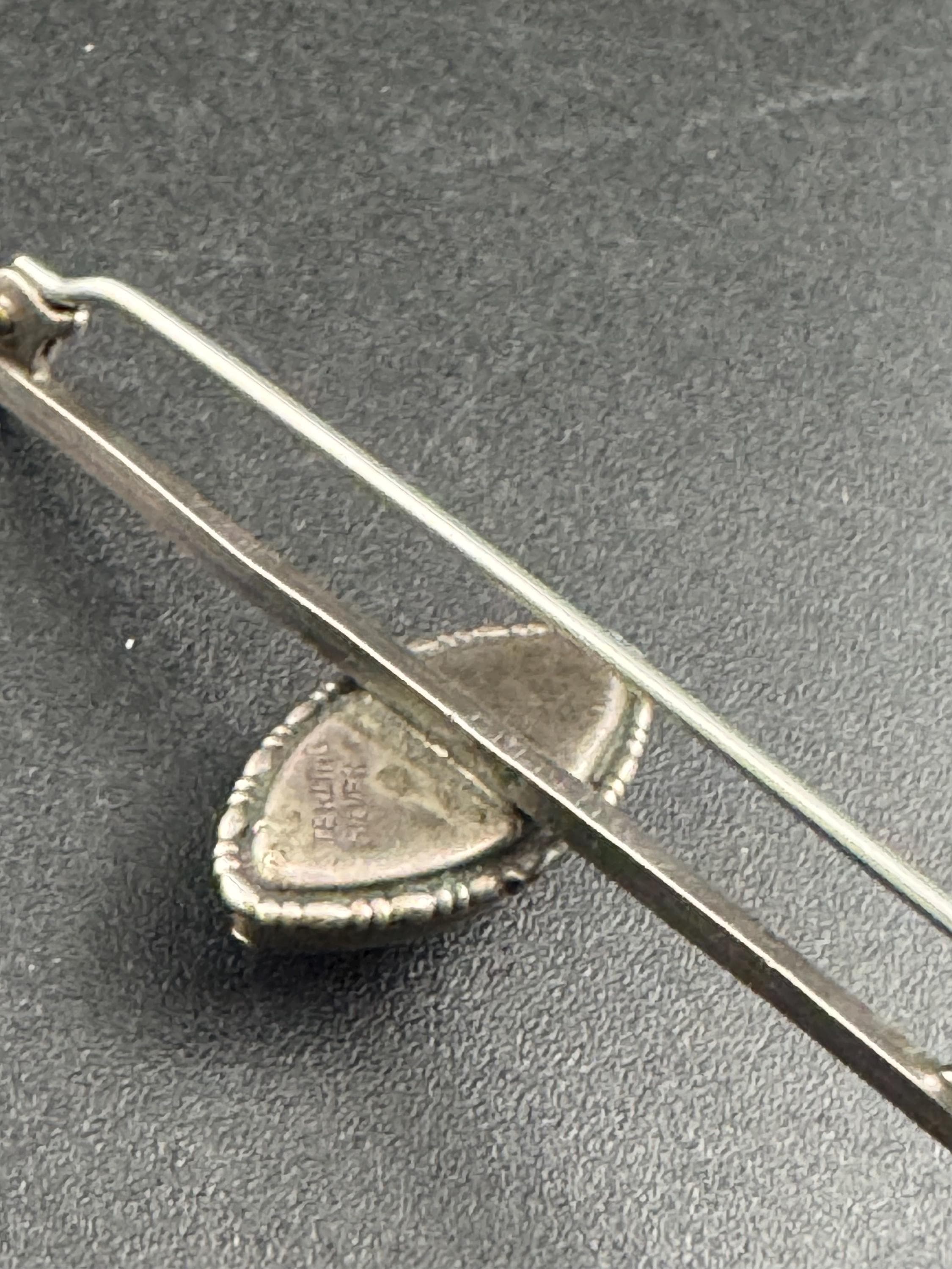 sterling 925 silver natural morpho butterfly wing bar brooch , art deco period