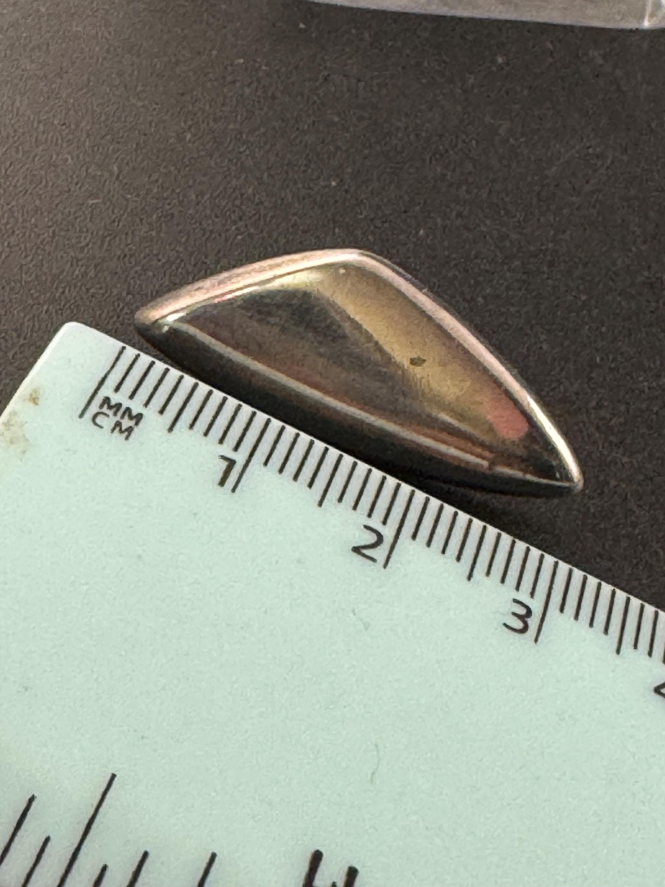 Vintage 925 modernist sterling silver triangular abstract pierced stud earrings 3cm