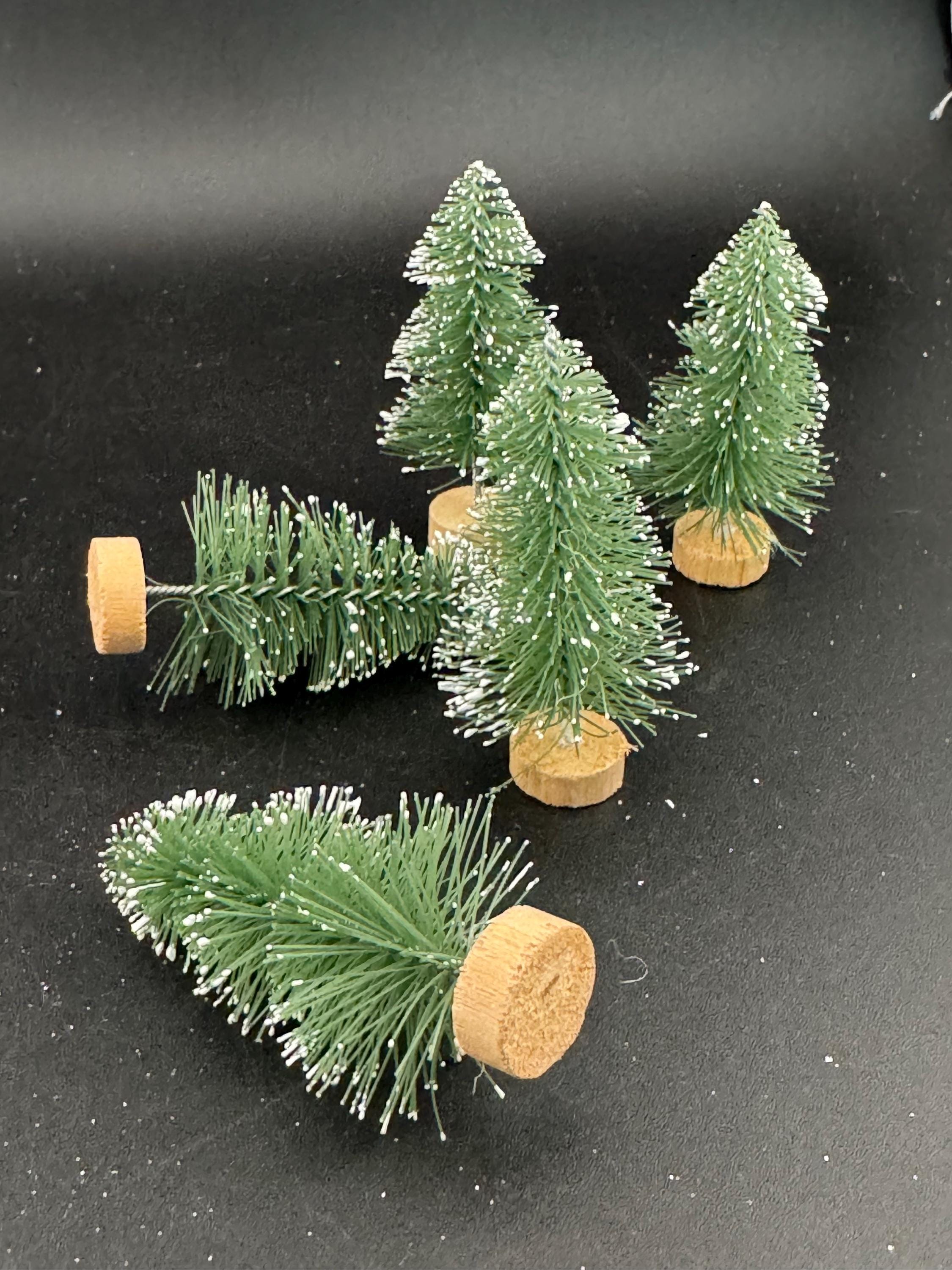 Miniature Christmas Tree Cake Toppers: 6cm mid Green Craft Trees (Set of 5)
