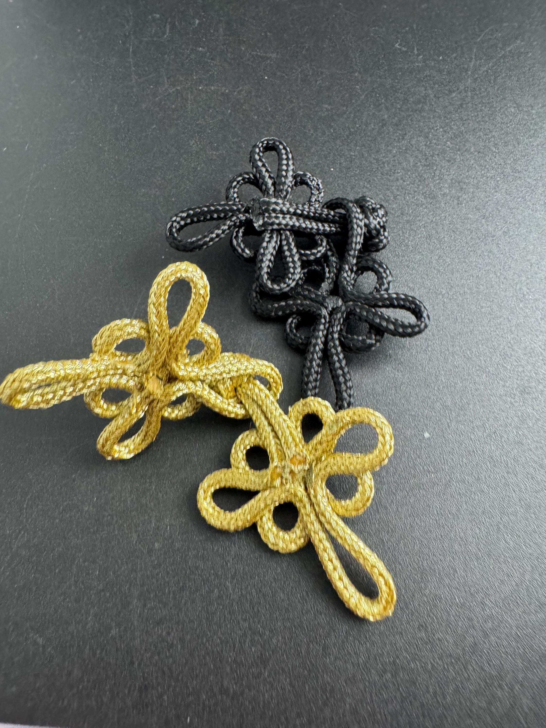 1 x Chinese knot buttons, frog closures,  cheongsam fasteners,  gold