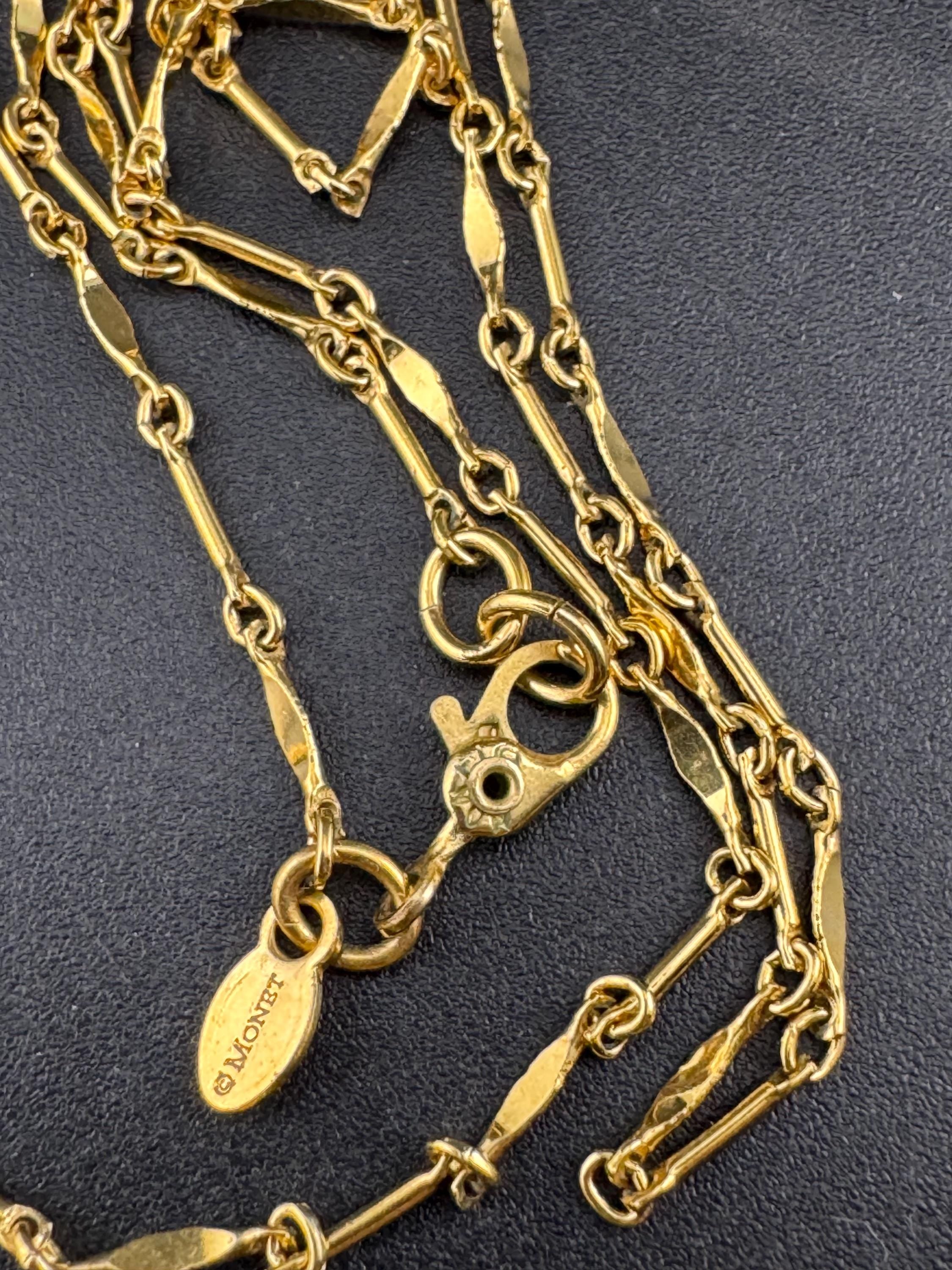 60cm Signed MONET fine gold plated chain, ideal layering necklace