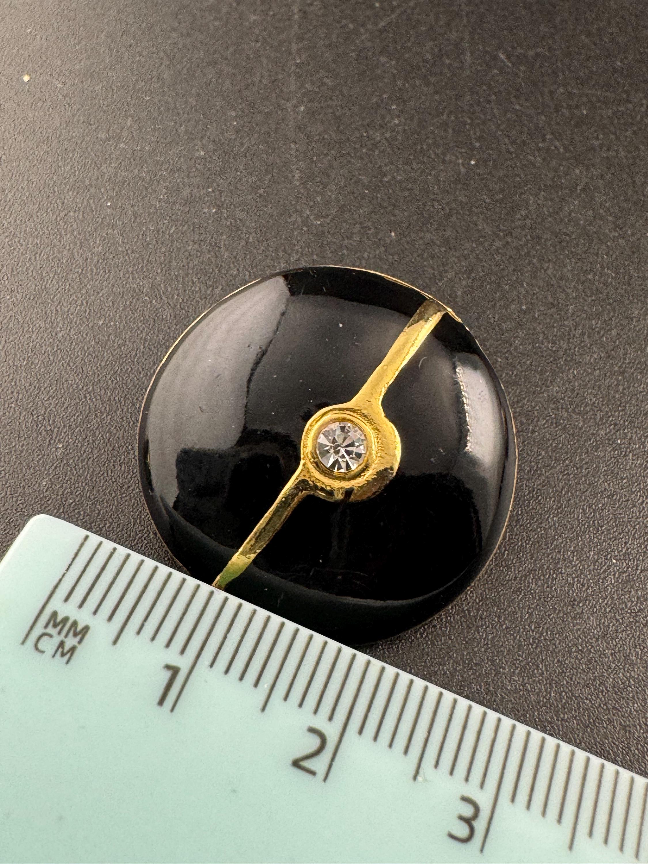 Vintage black enamel diamante and pearl clip on earrings, gold tone 1980s