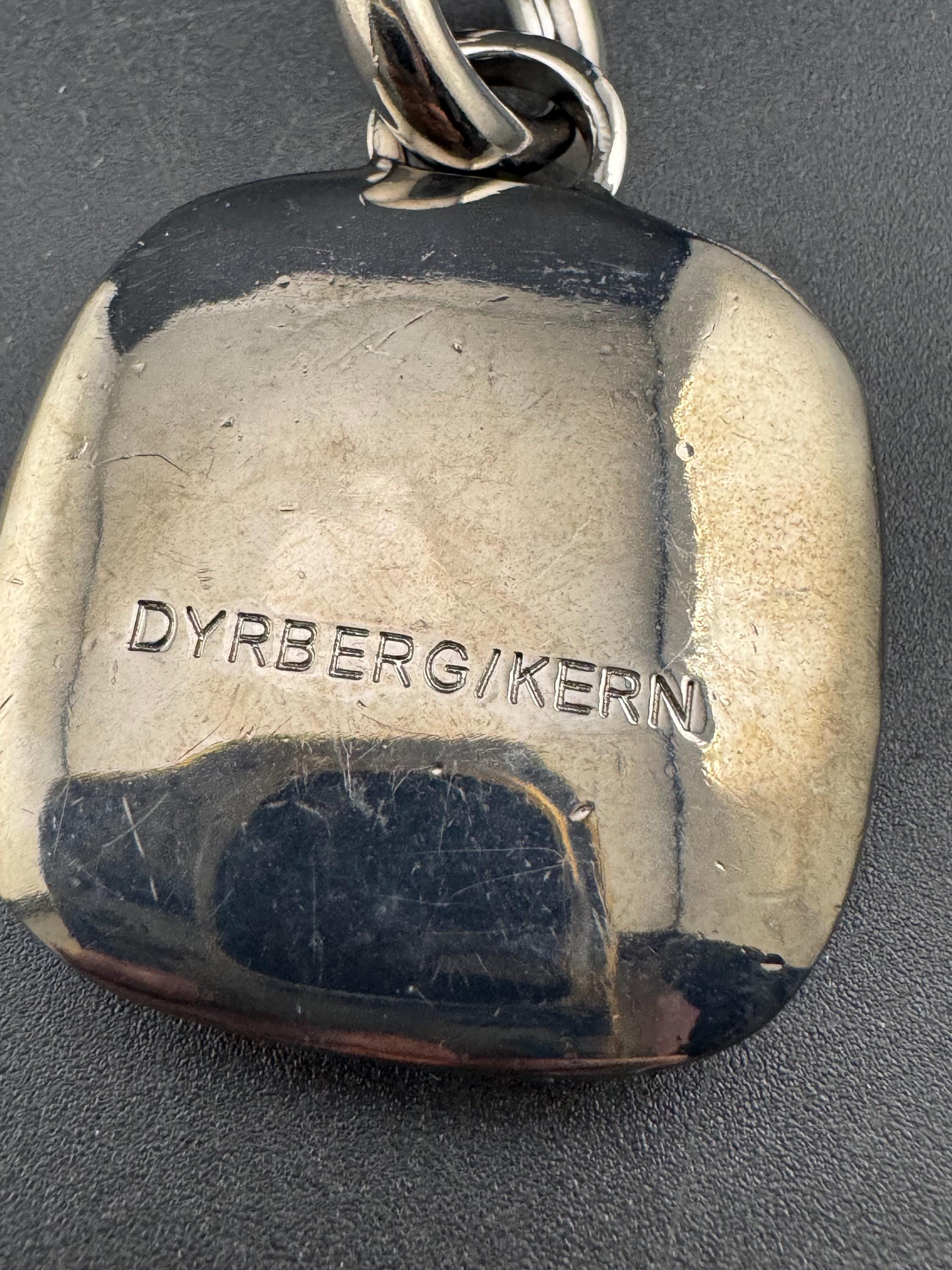 Signed dryberg kern slate grey black large glass pendant, danish designer piece senorita clasp