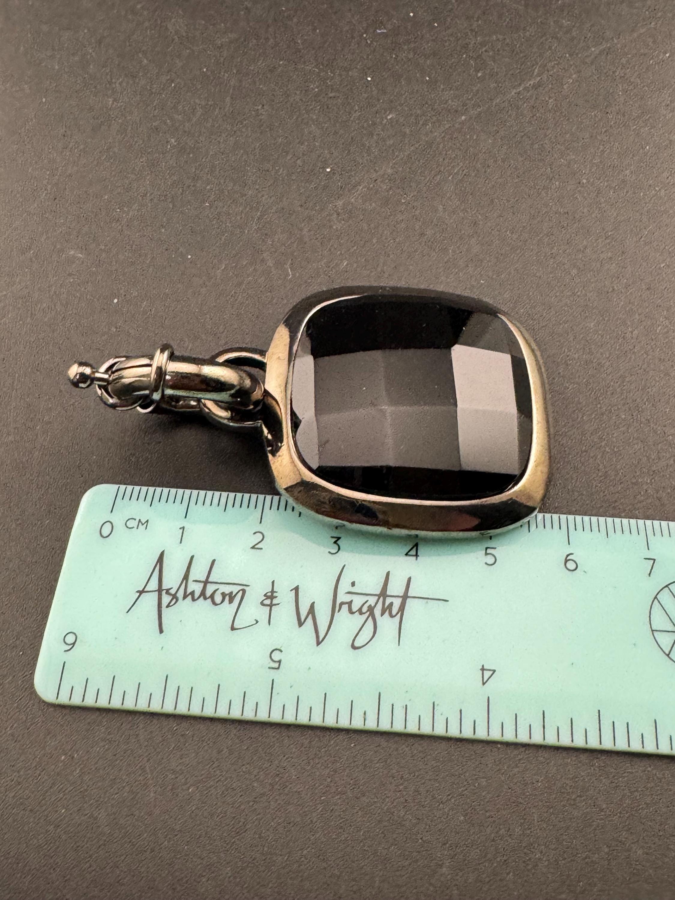 Signed dryberg kern slate grey black large glass pendant, danish designer piece senorita clasp