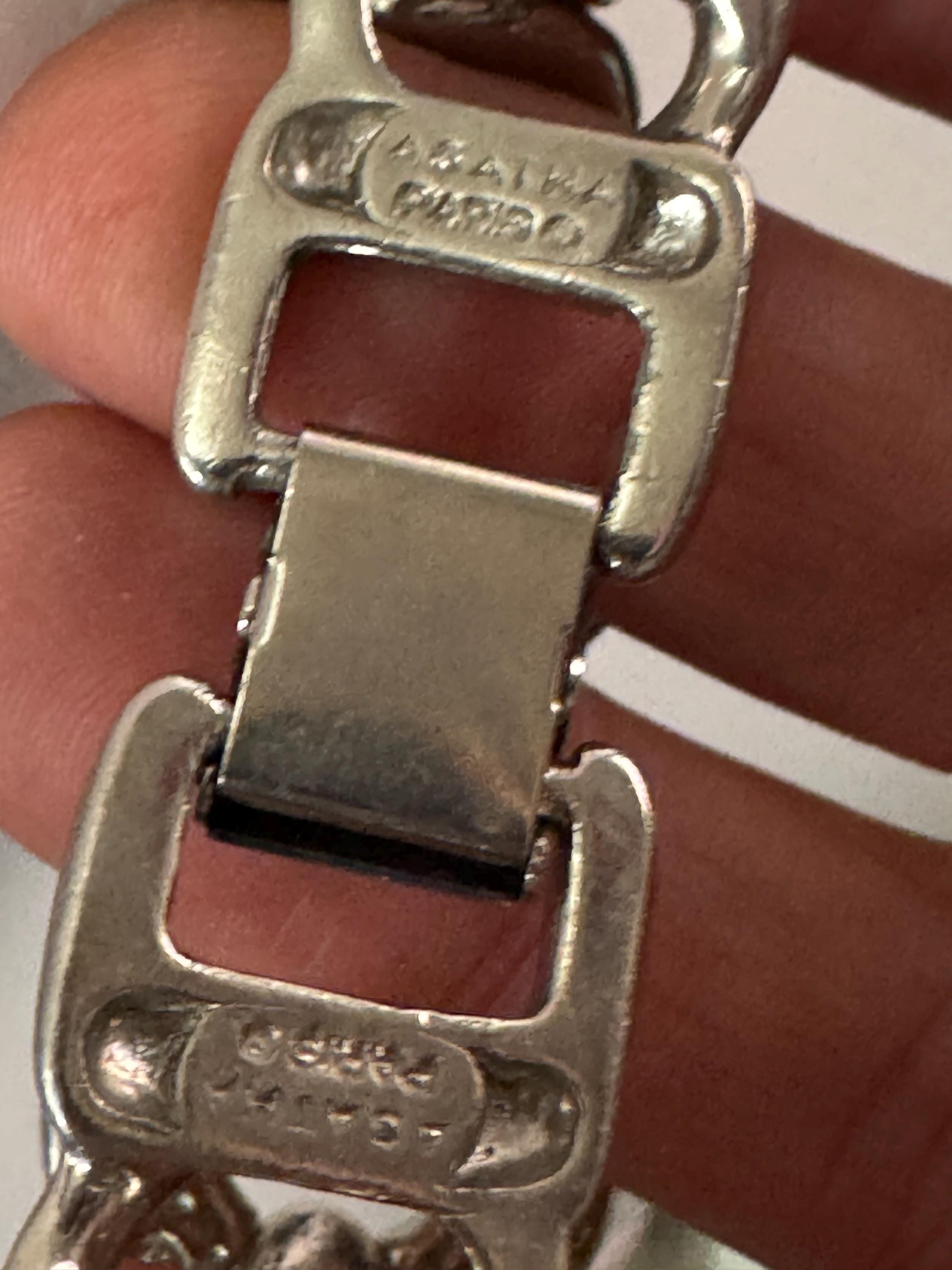 Vintage signed AGATHA PARIS chunky silver curb bracelet, French designer