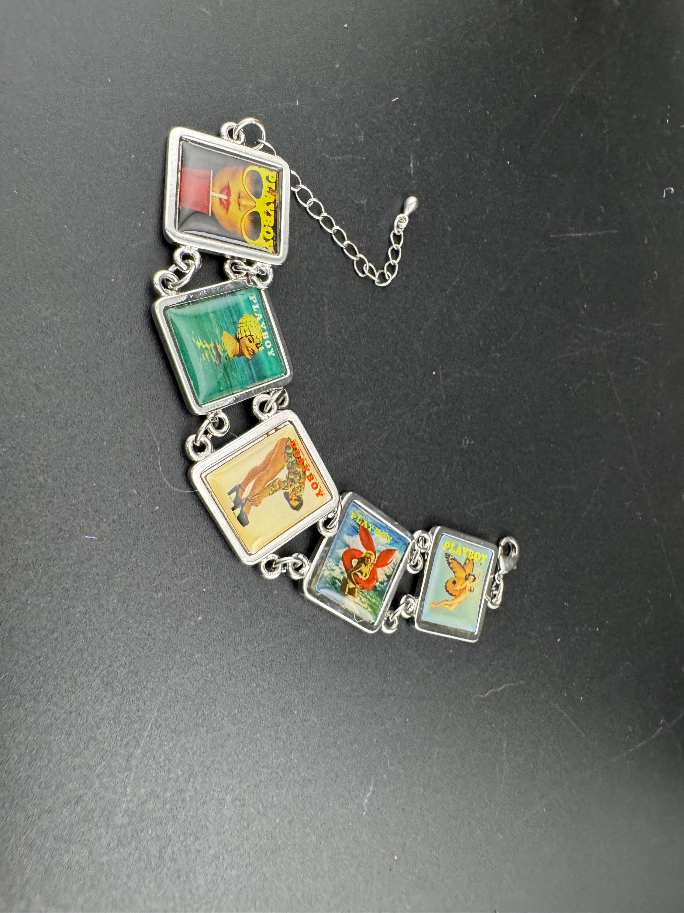 PLAYBOY 50th anniversary panel  bracelet , 2003 pin up girls