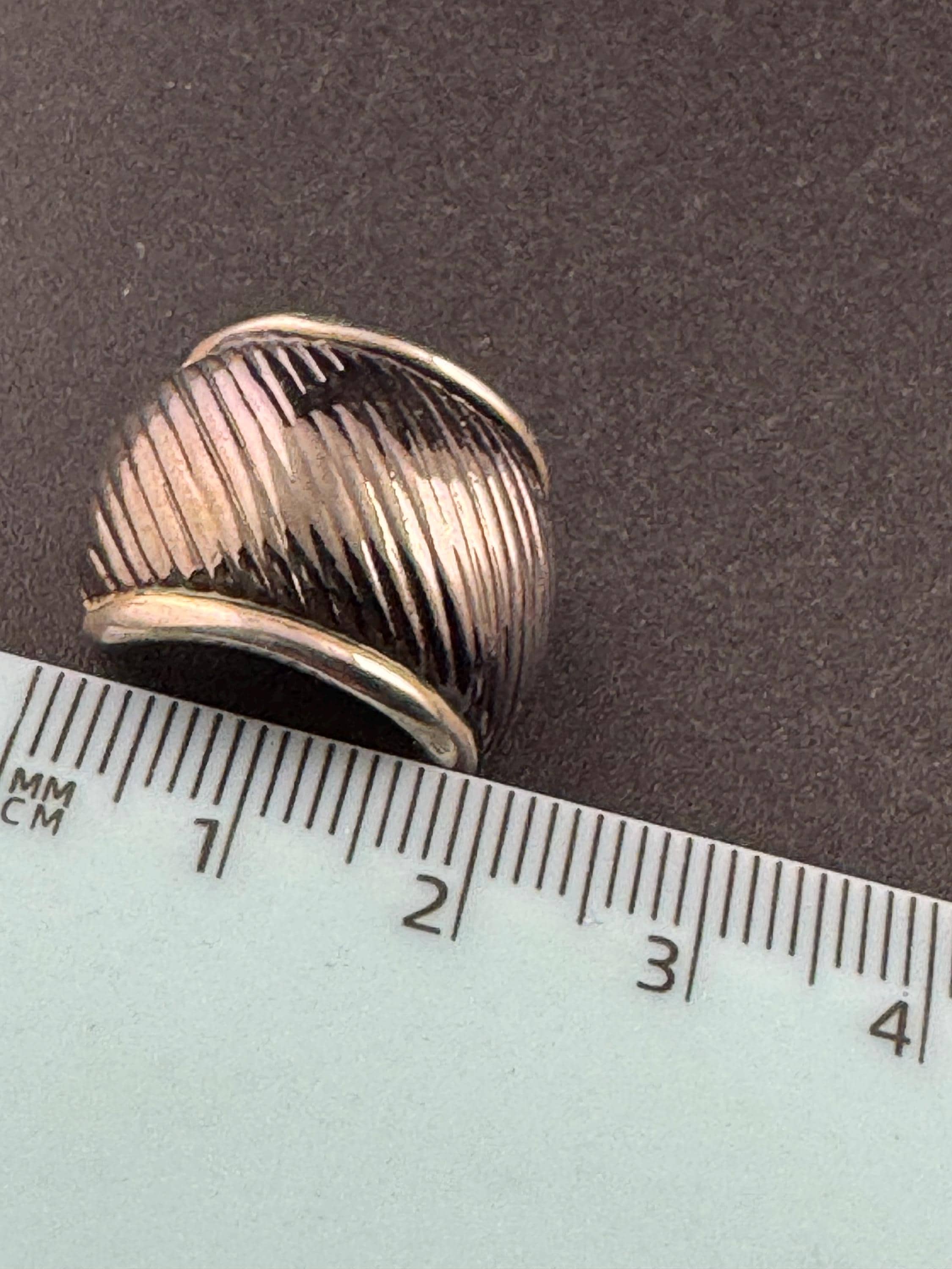 Signed Dick Co Gold and dark grey Tone half hoop Clip On Earrings