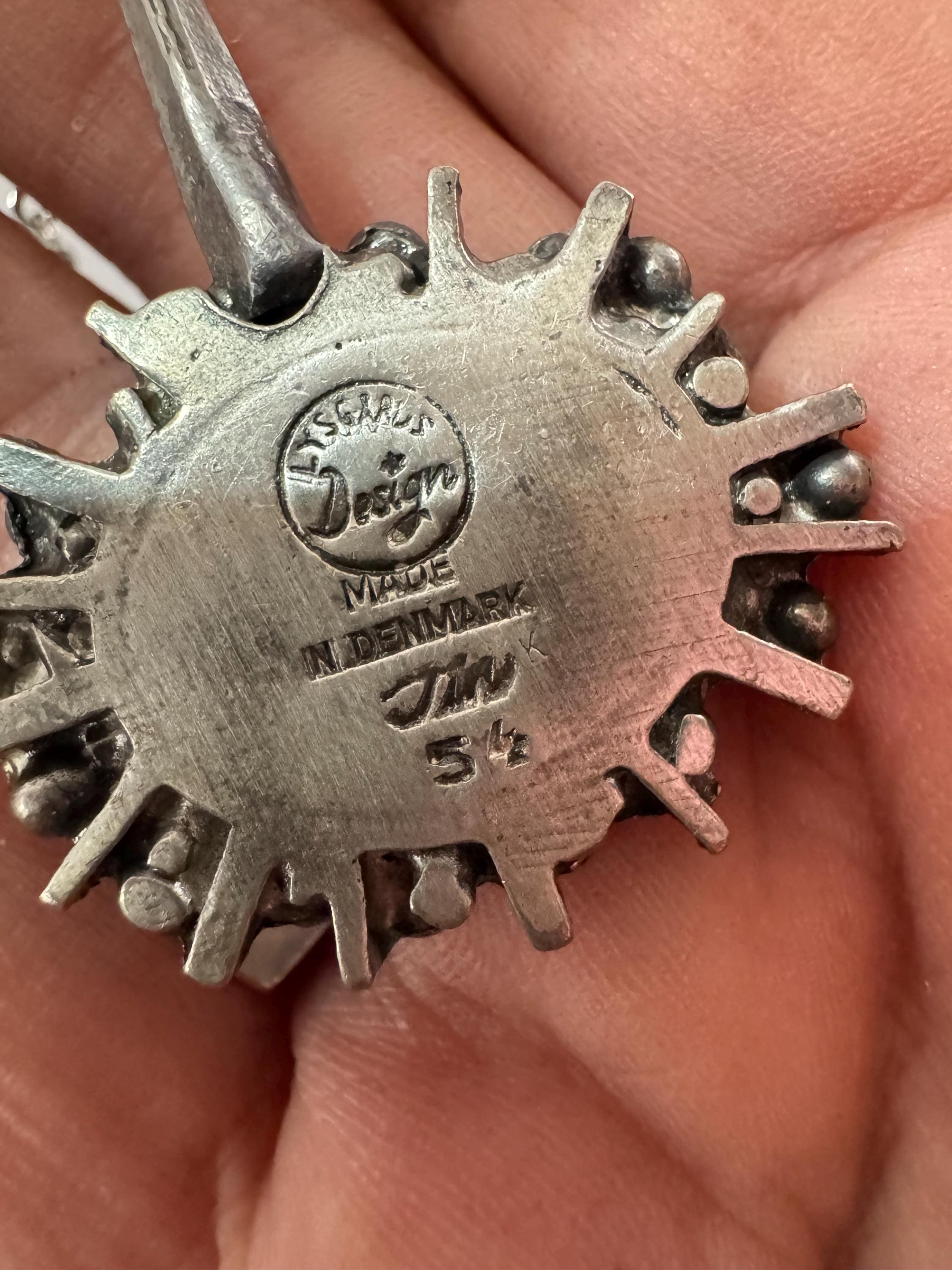 Lysgards danish brutalist medallion  pendant on a 60cm chain