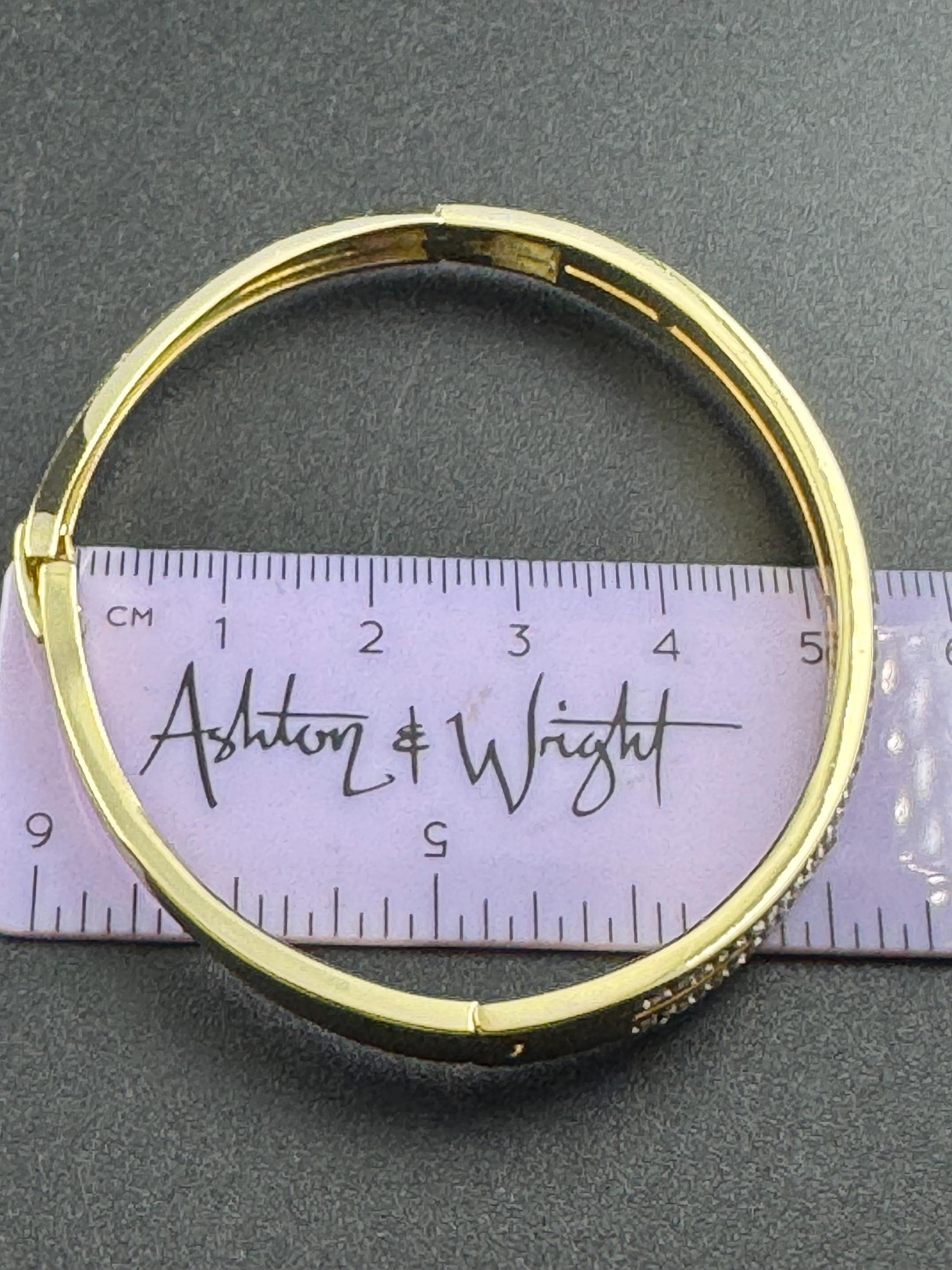 Retro clear diamanté hinged double channel set crystal bangle