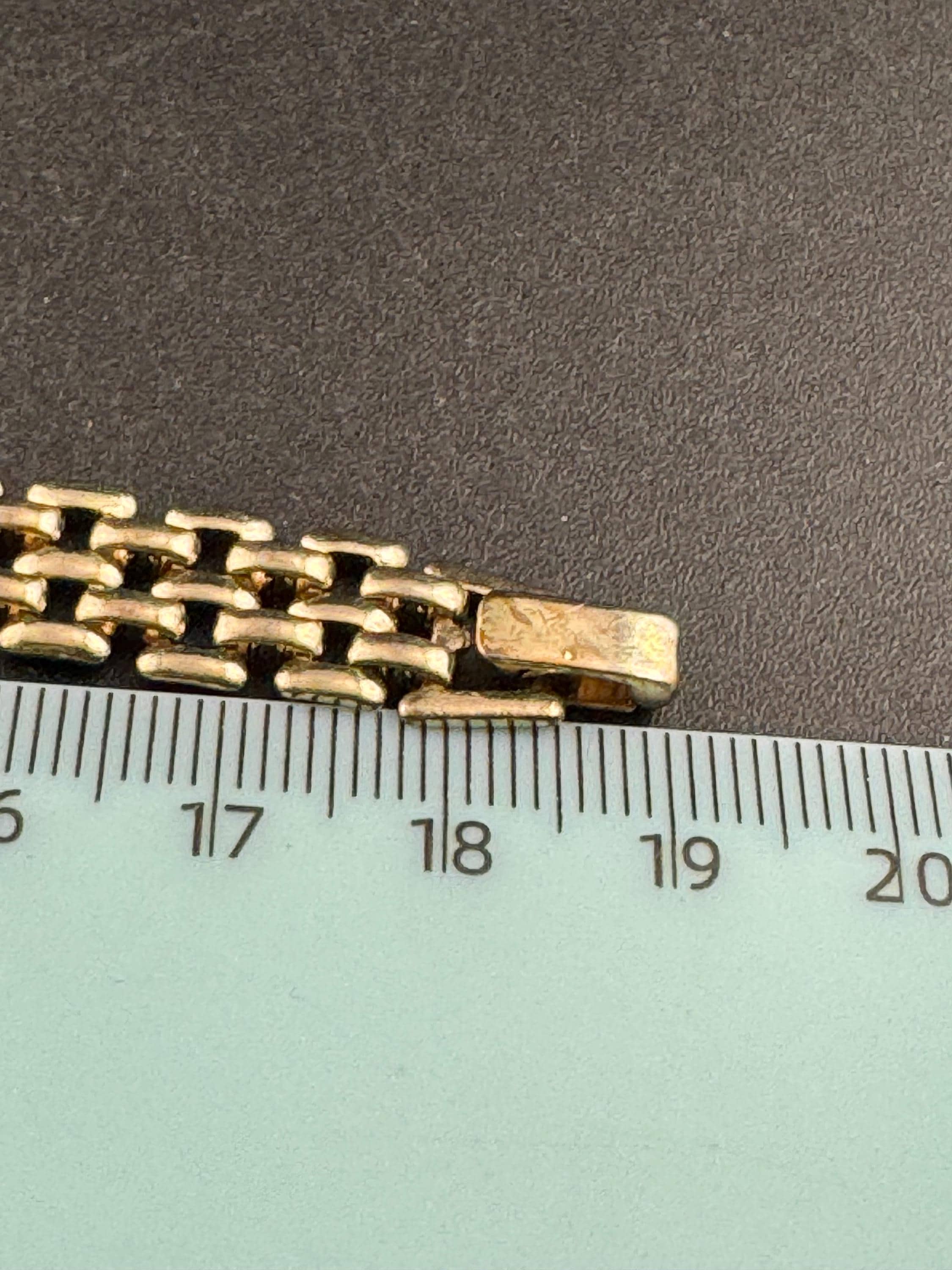 Gold Tone Panther Link Bracelet, Red Green Blue Diamanté, 19cm